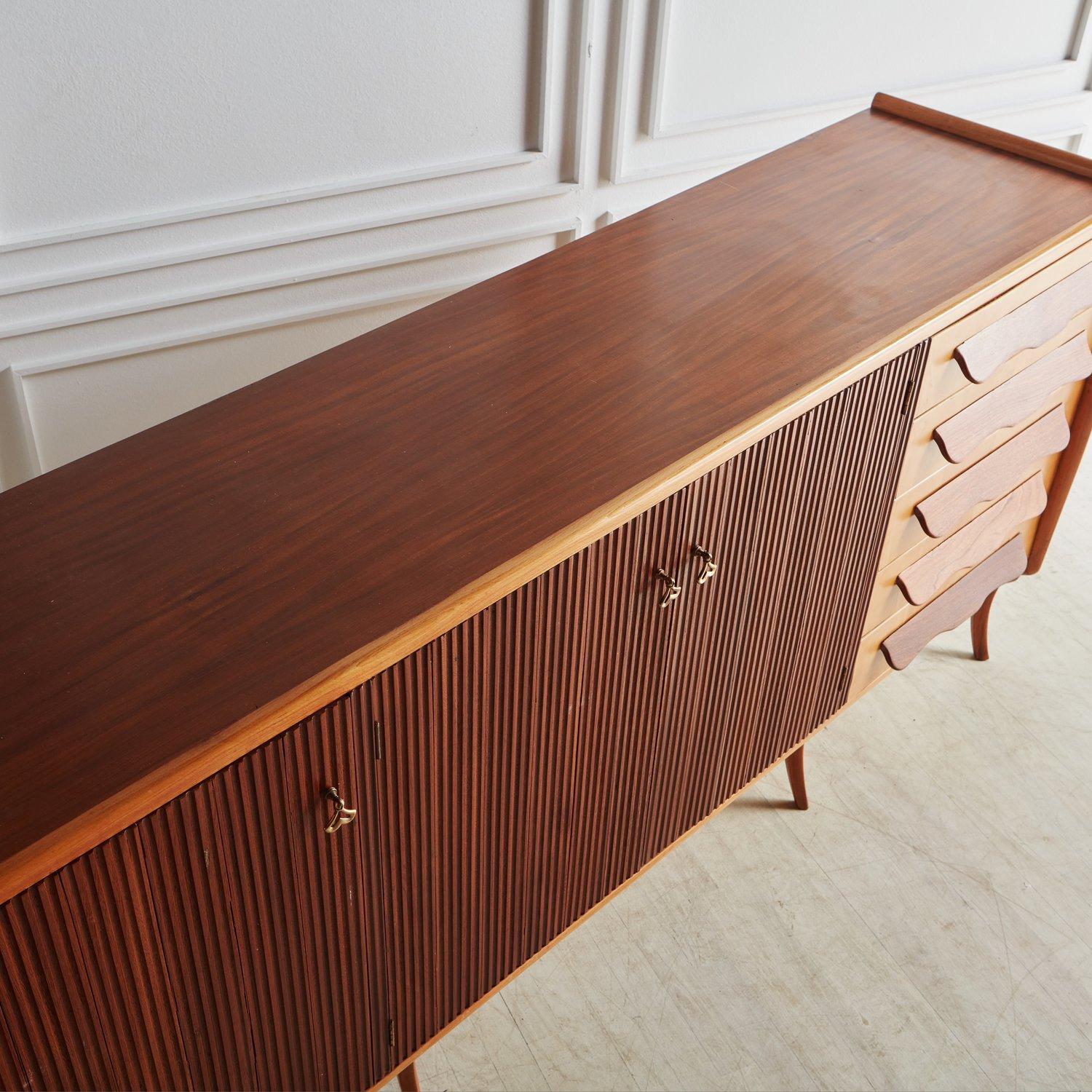 Teak and Birch Sideboard in the Style of Paola Buffa, France, 1970s For Sale 3