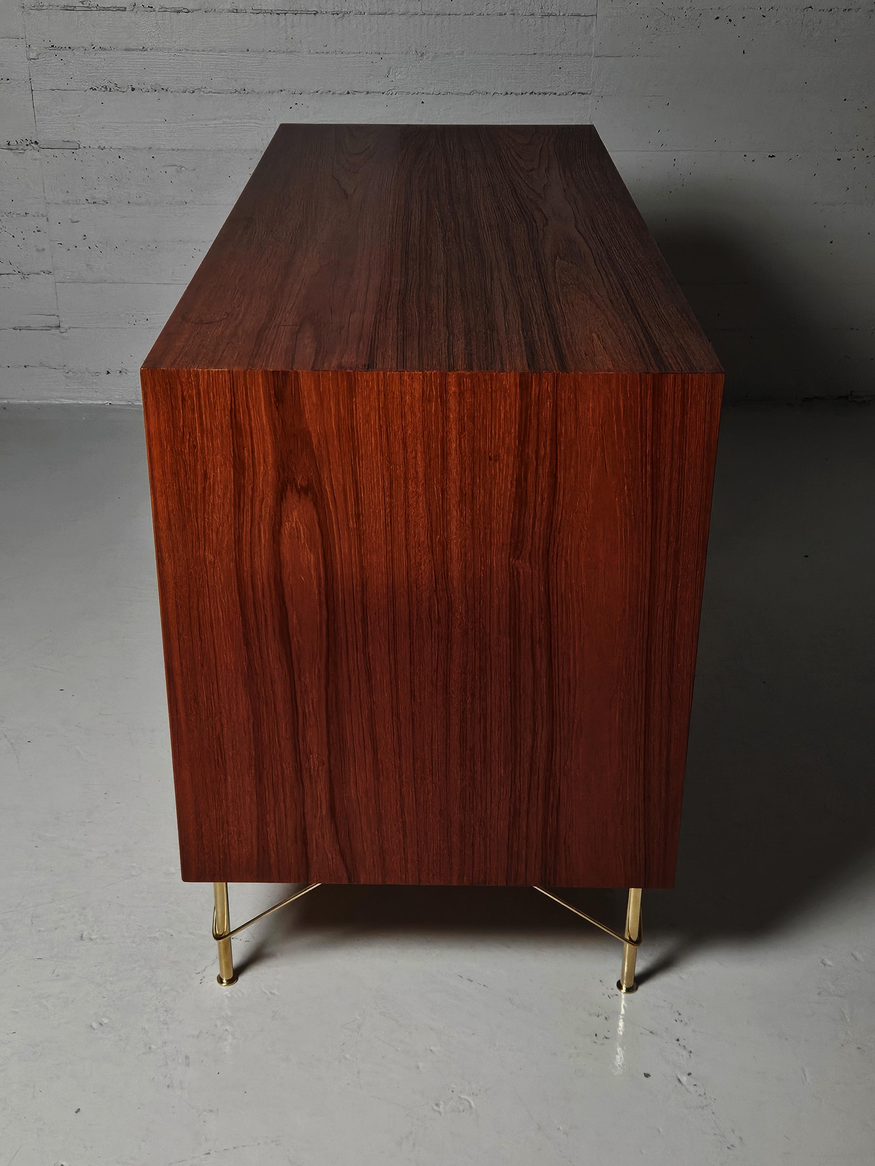 Brass Teak and brass chest of drawers by Børge Mogensen, Sweden, 1960s For Sale