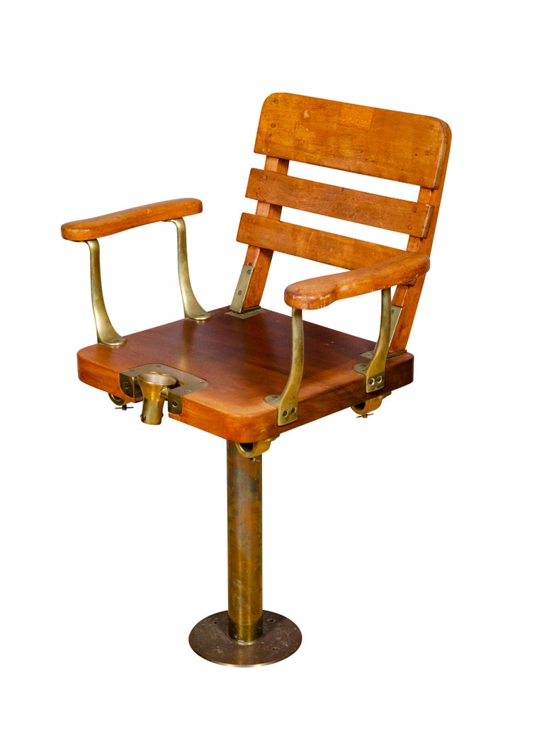Teak and Brass Fighting Chair at 1stDibs teak fighting chair