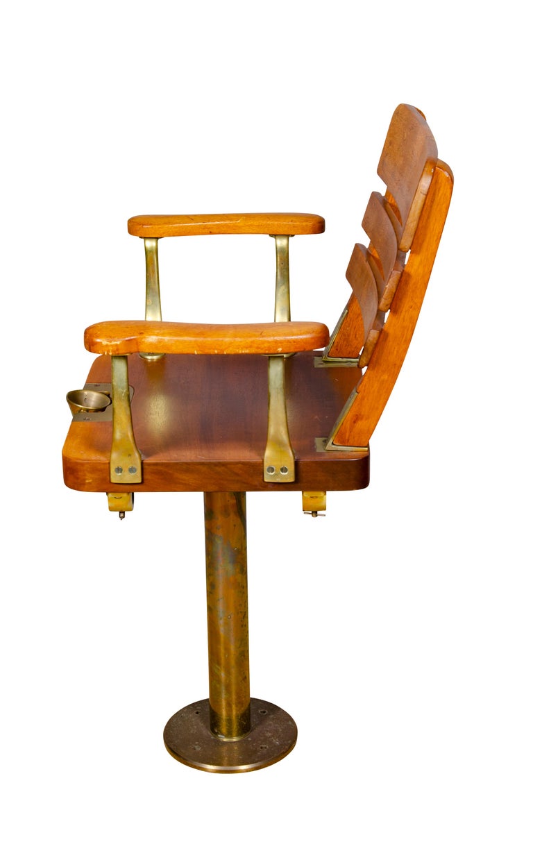 Teak and Brass Fighting Chair at 1stDibs teak fighting chair
