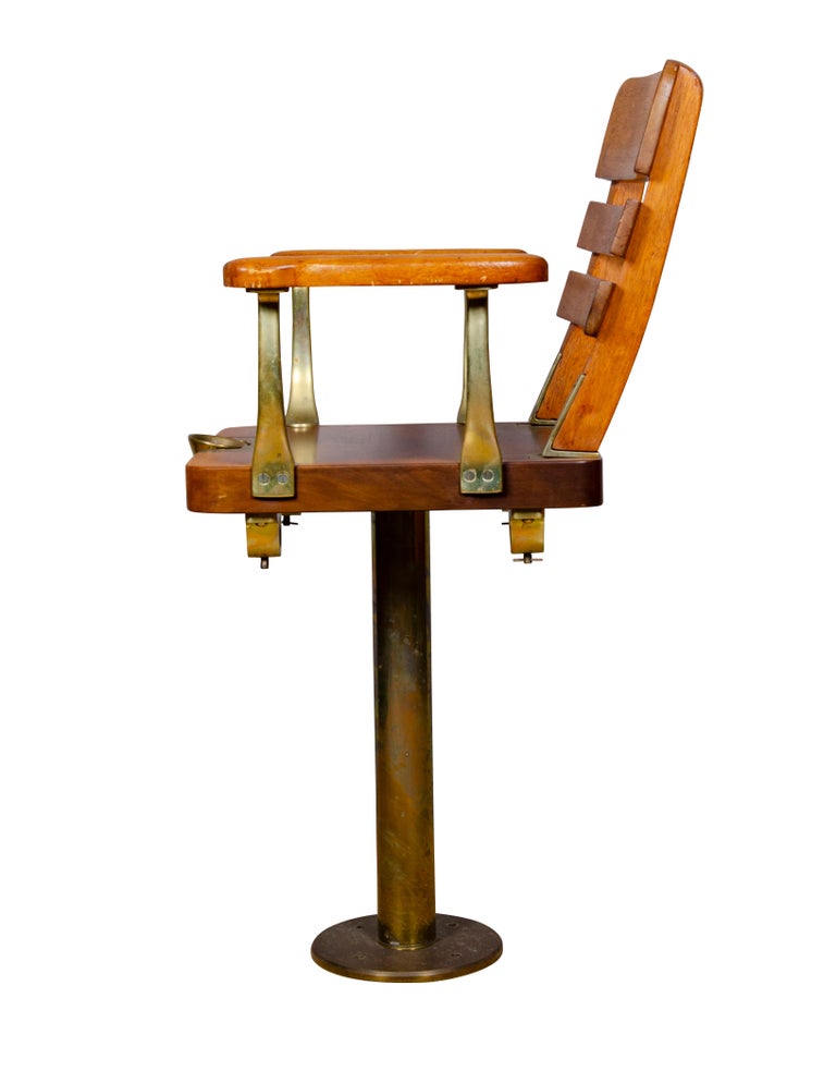 Teak and Brass Fighting Chair at 1stDibs teak fighting chair