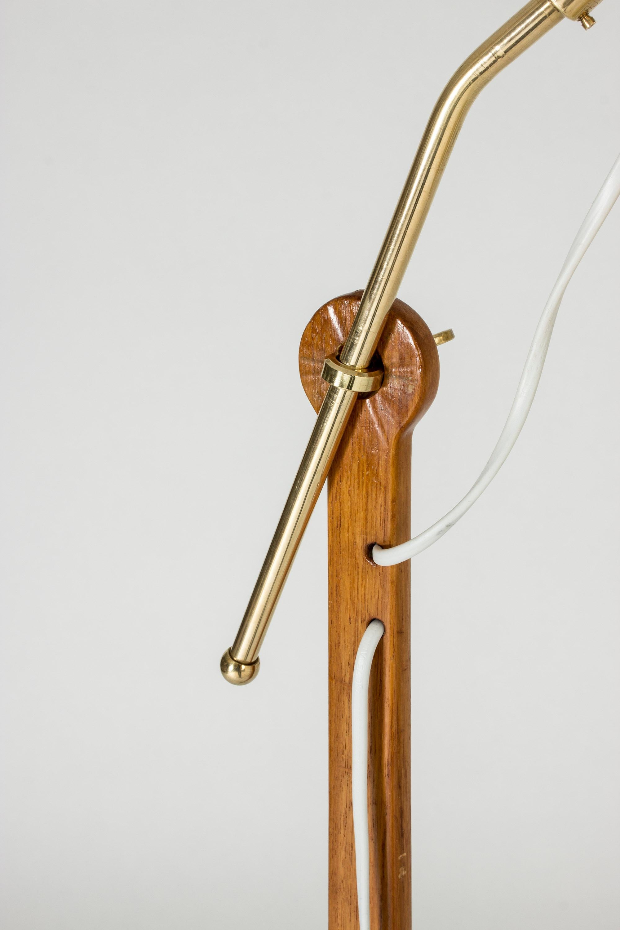 Teak and Brass Floor Lamp by Hans Bergström 2