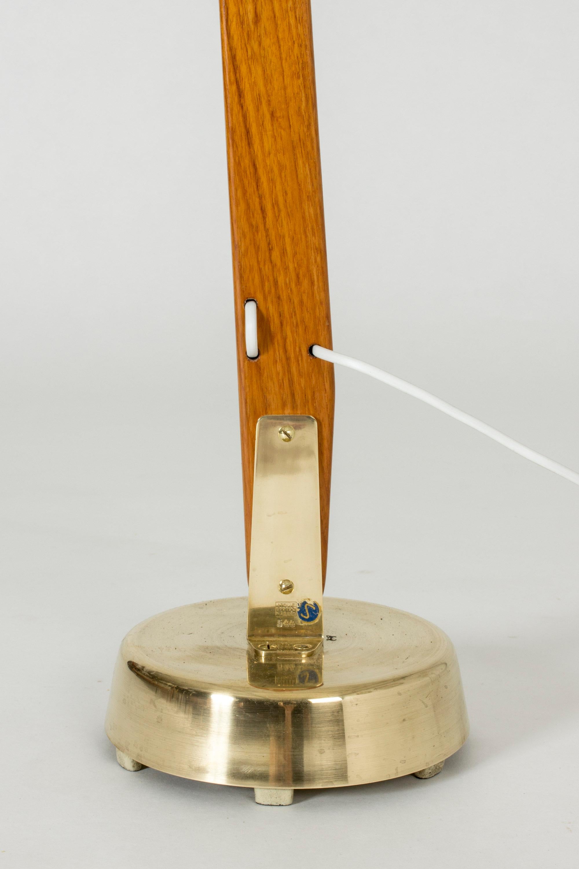 Teak and Brass Floor Lamp by Hans Bergström 3