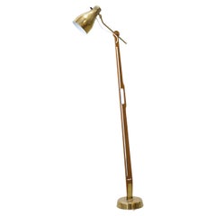 Teak and brass floor lamp model 544 by Hans Bergström, Ateljé Lyktan, Sweden
