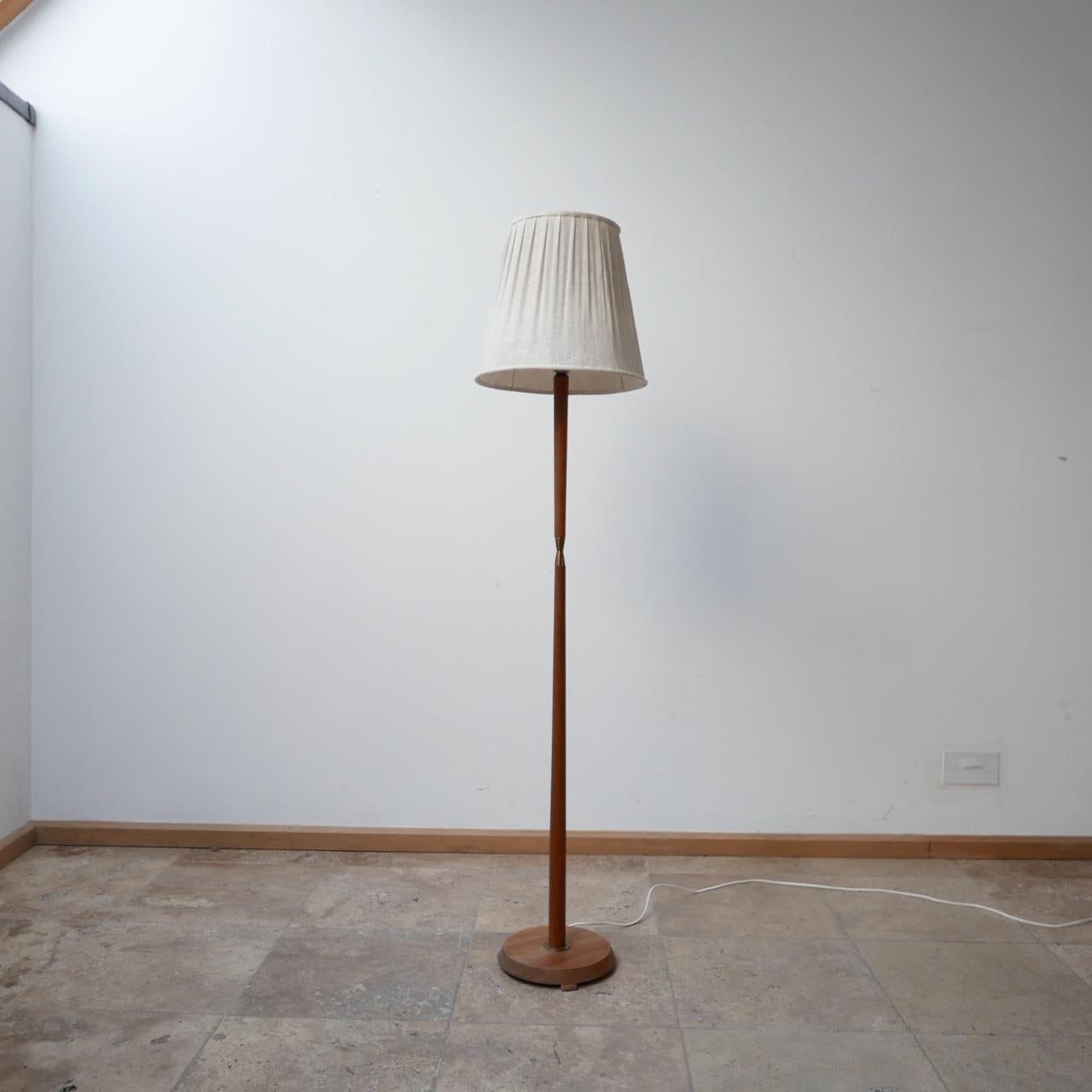 Teak and Brass Mid-Century Swedish Floor Lamp 2