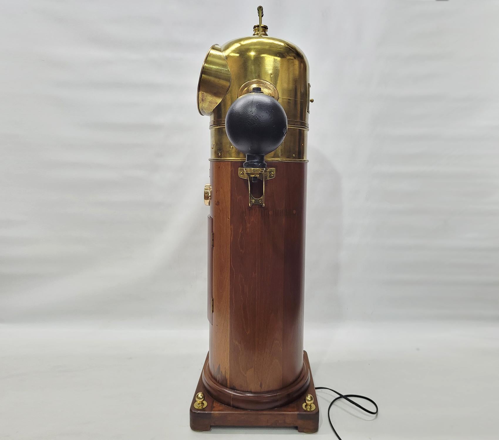 Teak and Brass Ships Binnacle by Kelvin White of New York For Sale 7