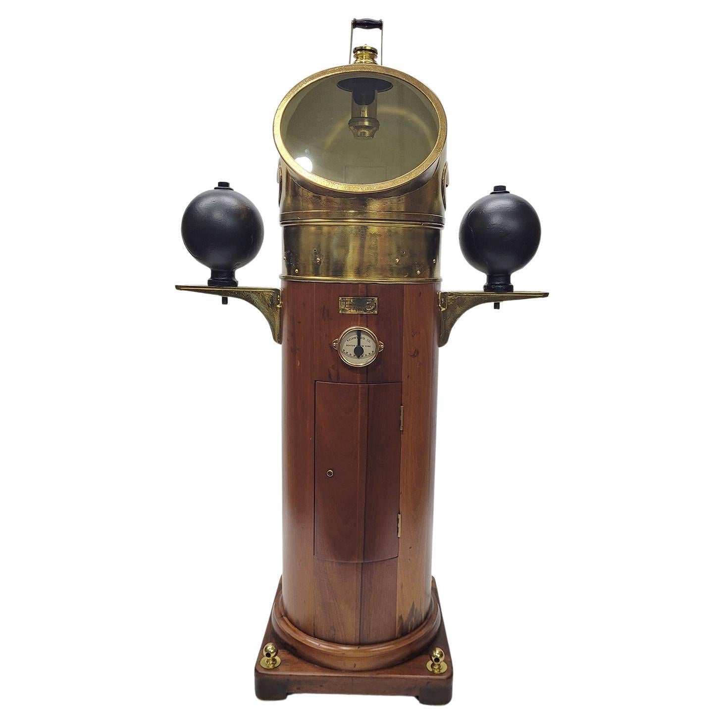 Teak and Brass Ships Binnacle by Kelvin White of New York