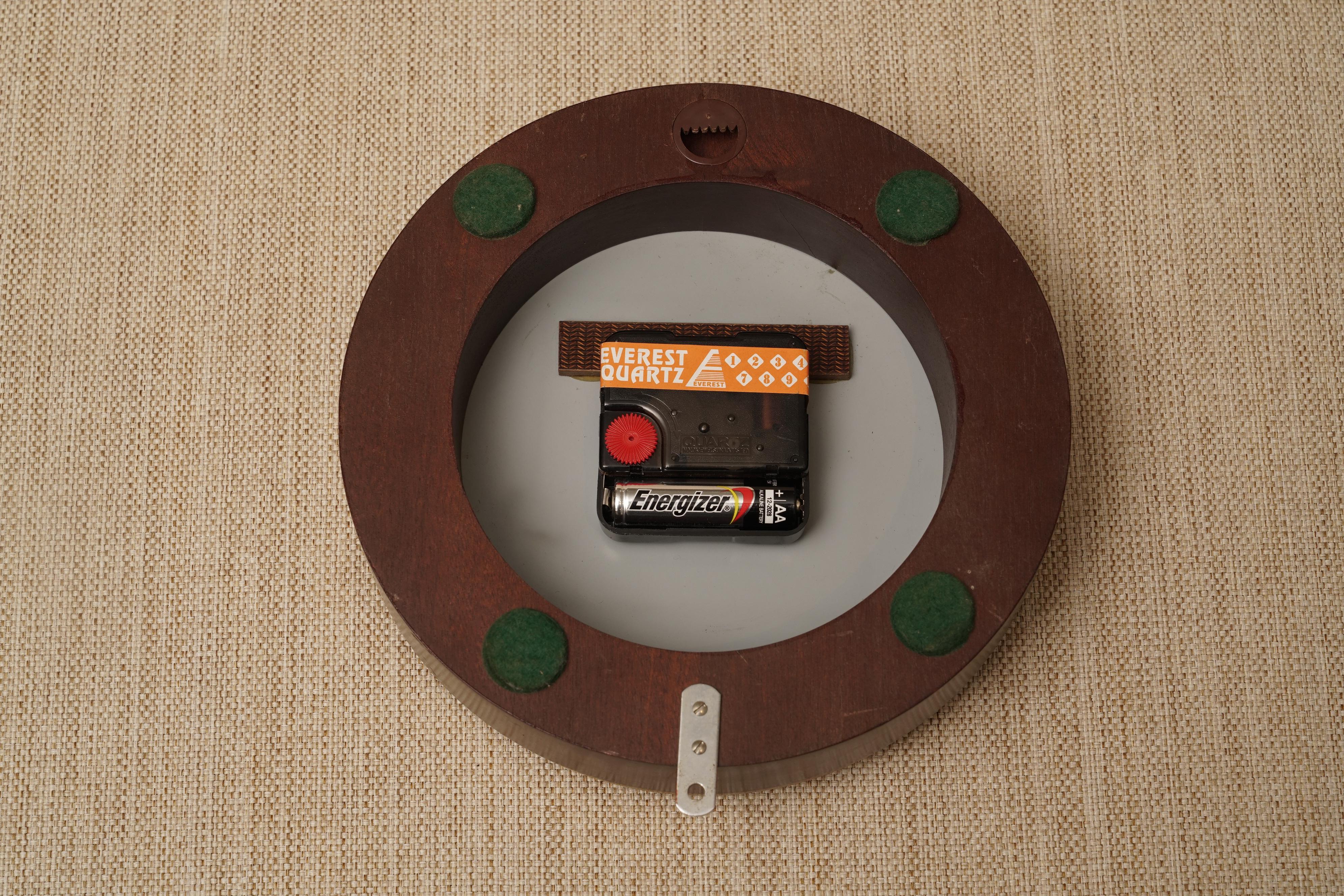 20th Century Teak and Brass Ship's Nautical Clock, 1970s