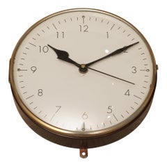 Retro Teak and Brass Ship's Nautical Clock, 1970s