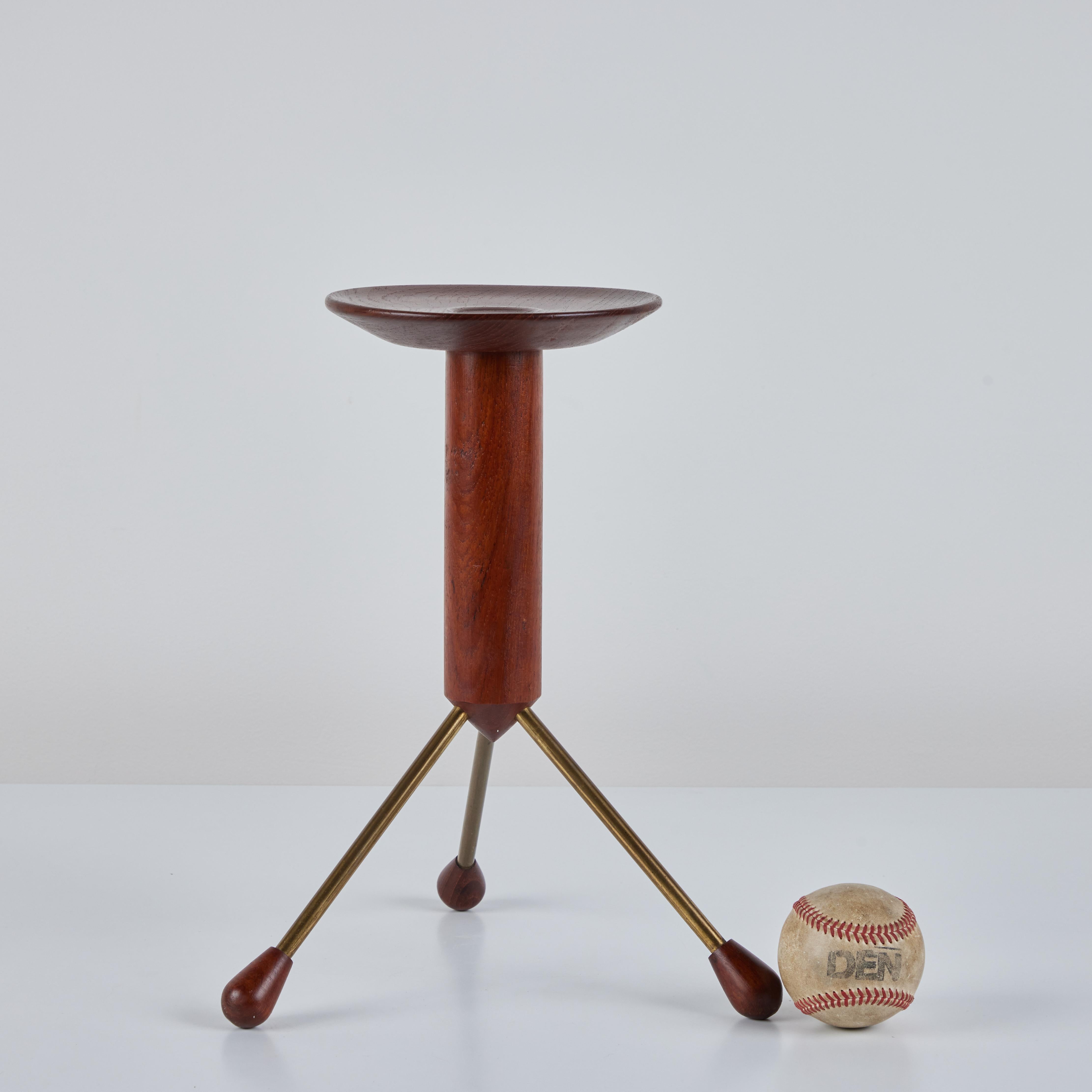 Mid-Century Modern Teak and Brass Side Table by Albert Larsson for Alberts Tibro