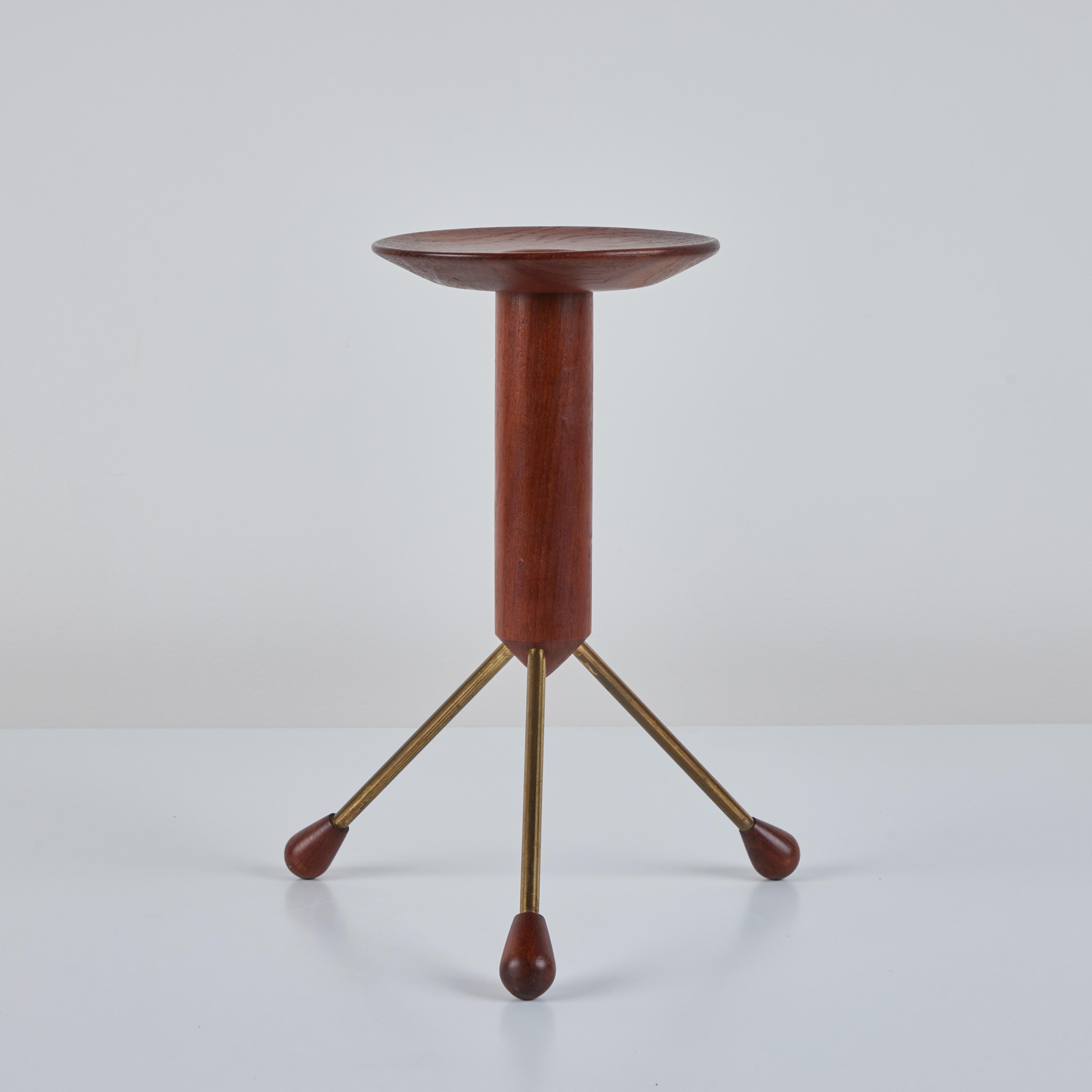 20th Century Teak and Brass Side Table by Albert Larsson for Alberts Tibro