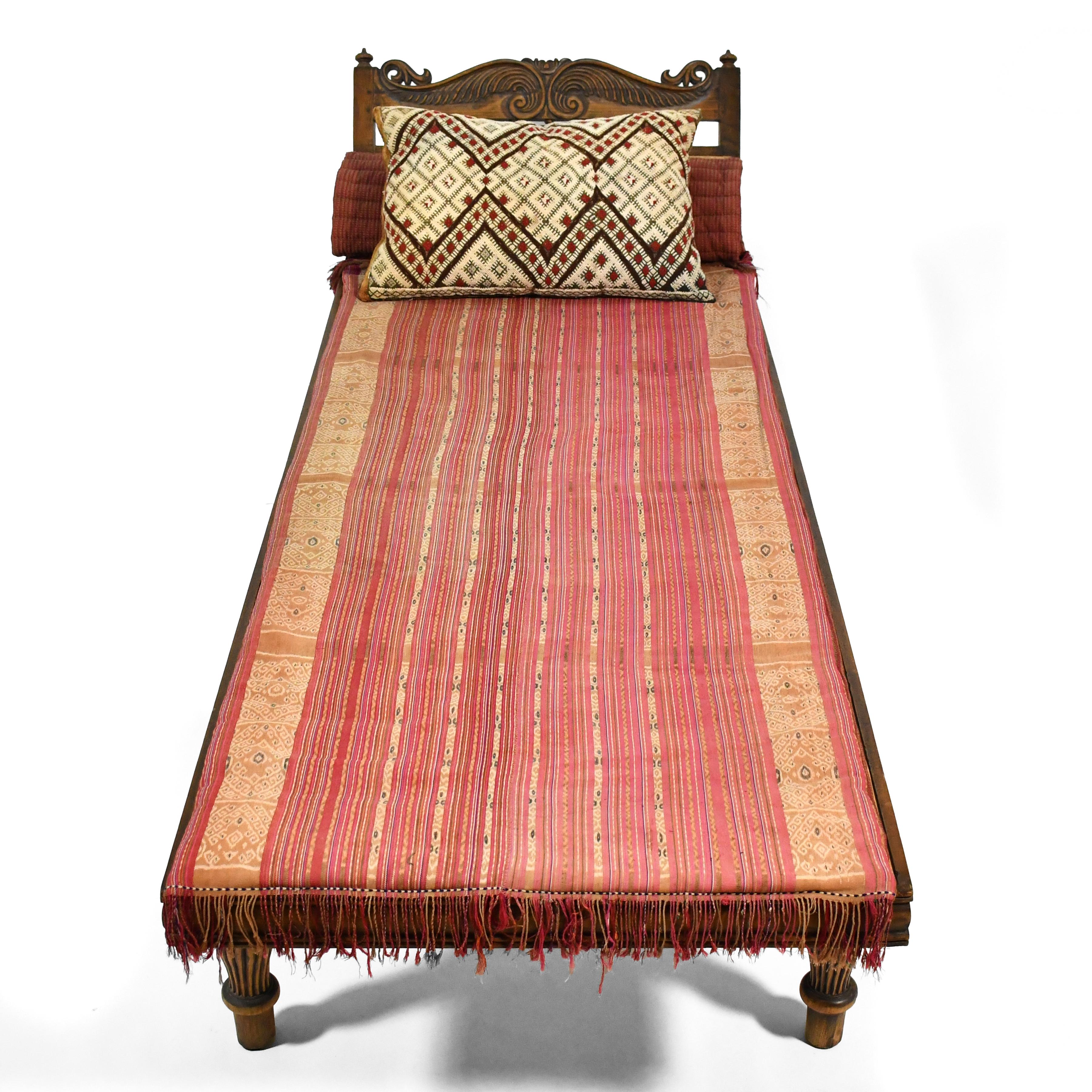 Teak and Cane Colonial Chaise Lounge For Sale 4
