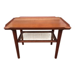 Teak and Cane End Table Possibly by Selig