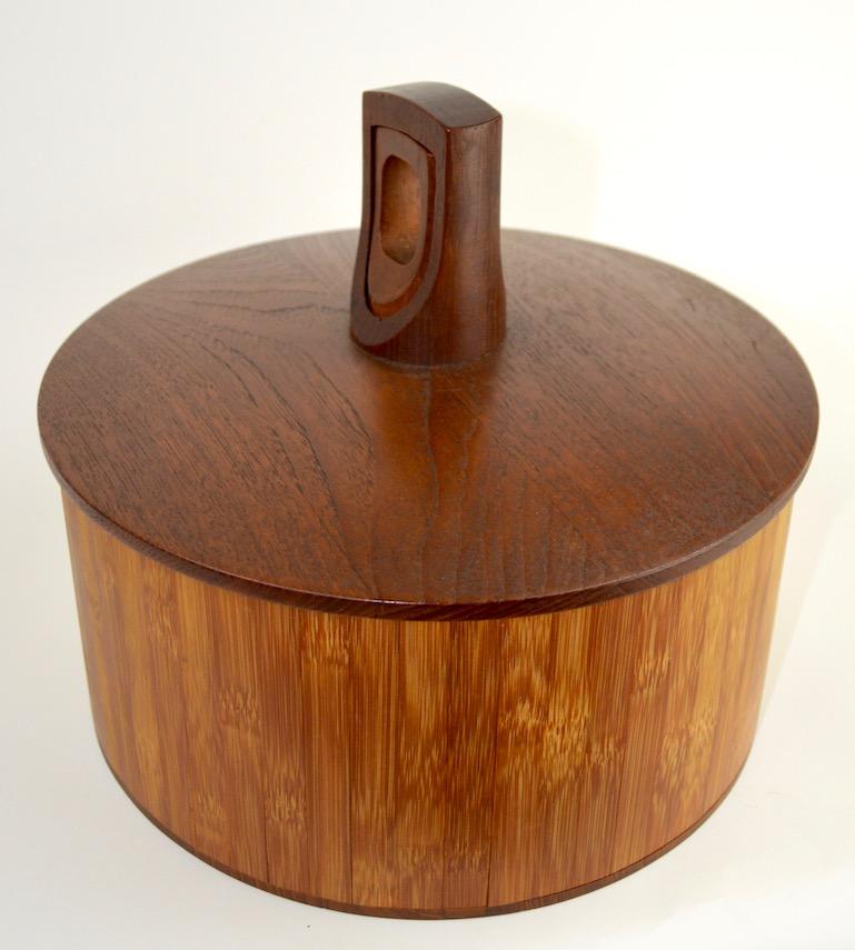 Teak and Cane Ice Bucket by Quistgaard for Dansk 3