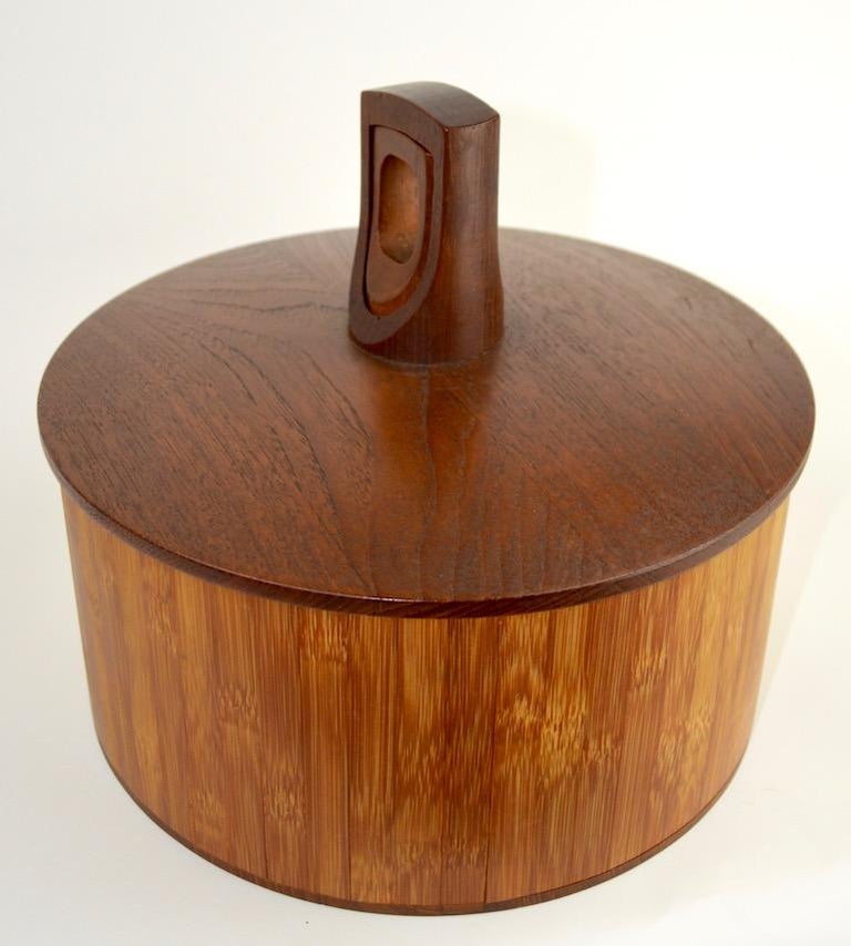 Teak and Cane Ice Bucket by Quistgaard for Dansk at 1stdibs