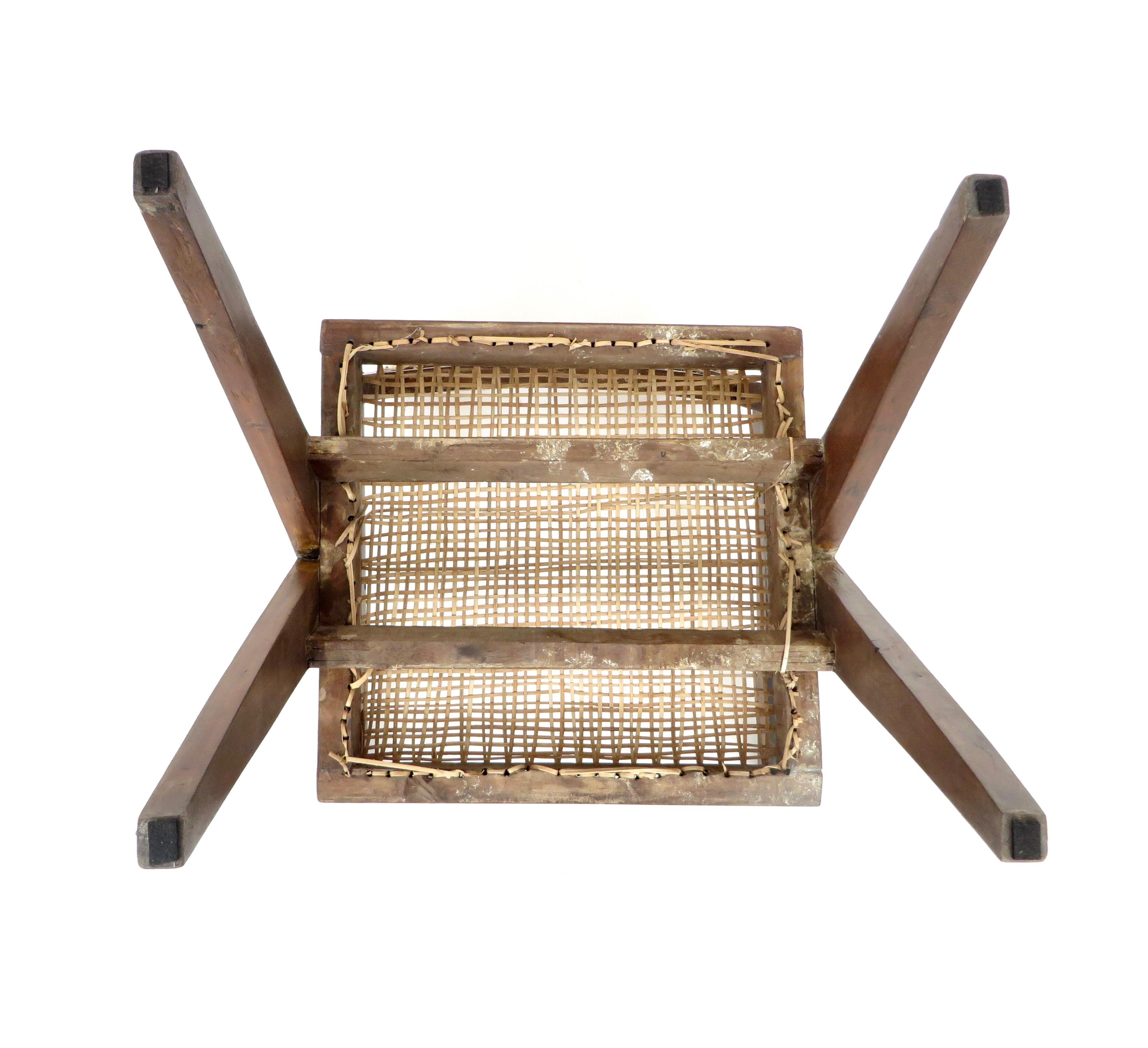 Pierre Jeanneret Teak and Cane Office Armchair From Chandigarh  4