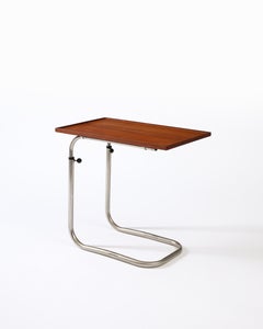Teak and Chromed Steel, Adjustable Tray Table, Denmark, c. 1965