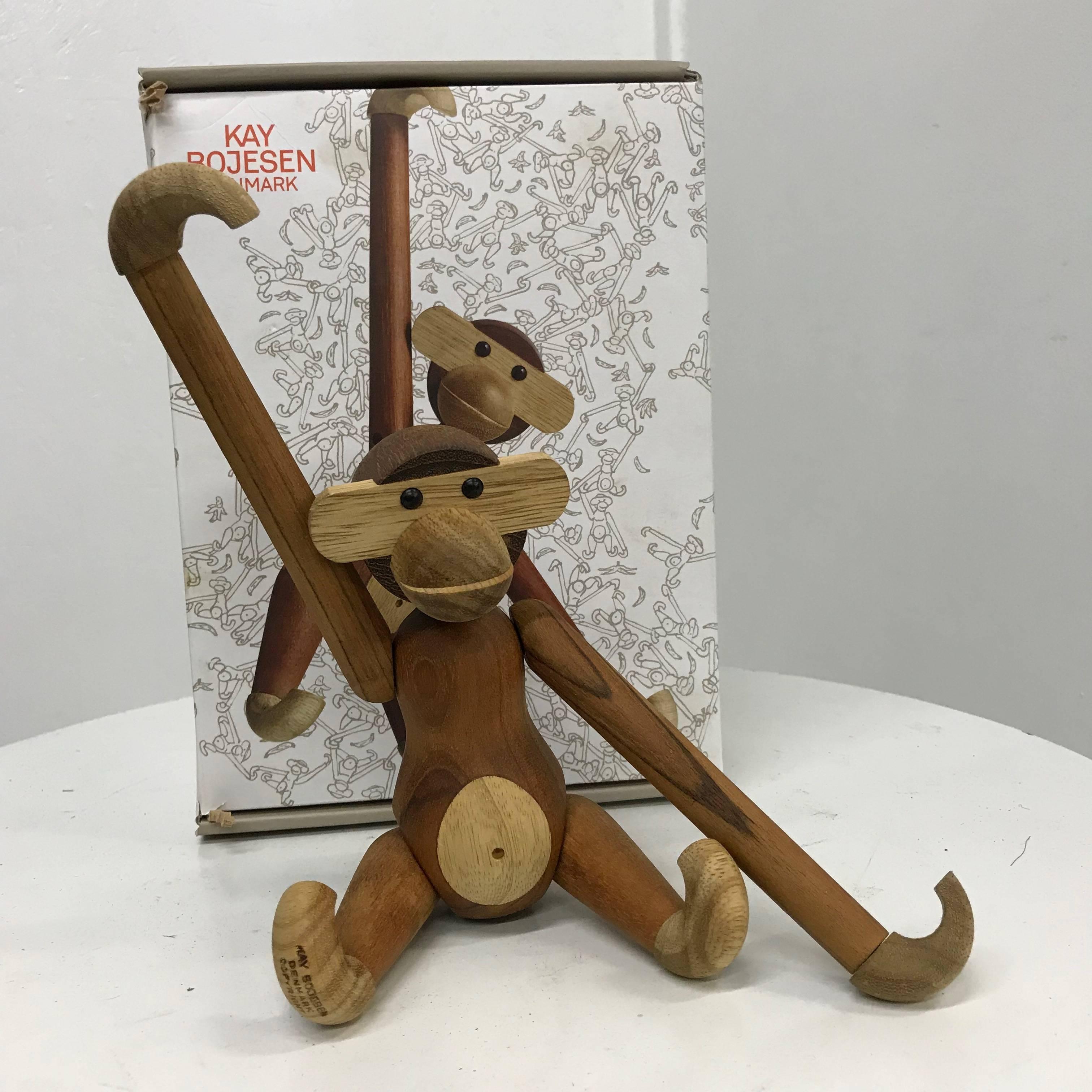 Contemporary Teak and Ebony Articulated Monkey by Kay Bojensen