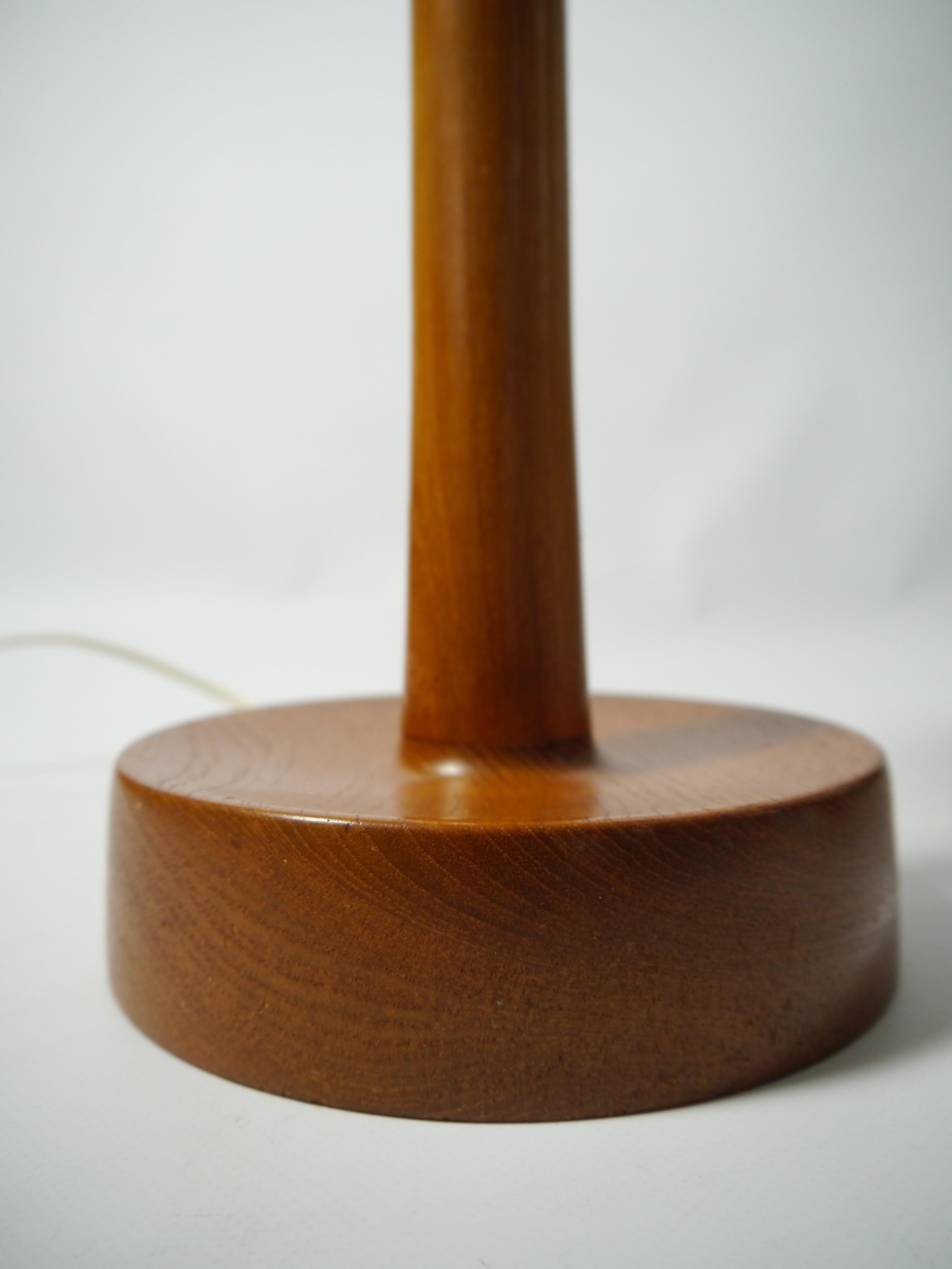 Teak and Glass Table Lamp by Uno & Östen Kristiansson for Luxus, Sweden 1960s 2