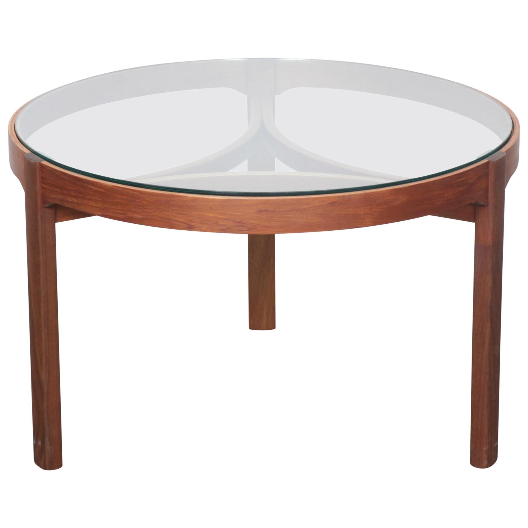 Teak and Glass Top Round Coffee Table by Nathan, England