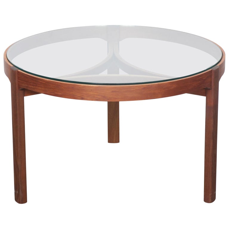 Teak and Glass Top Round Coffee Table by Nathan, England at 1stDibs