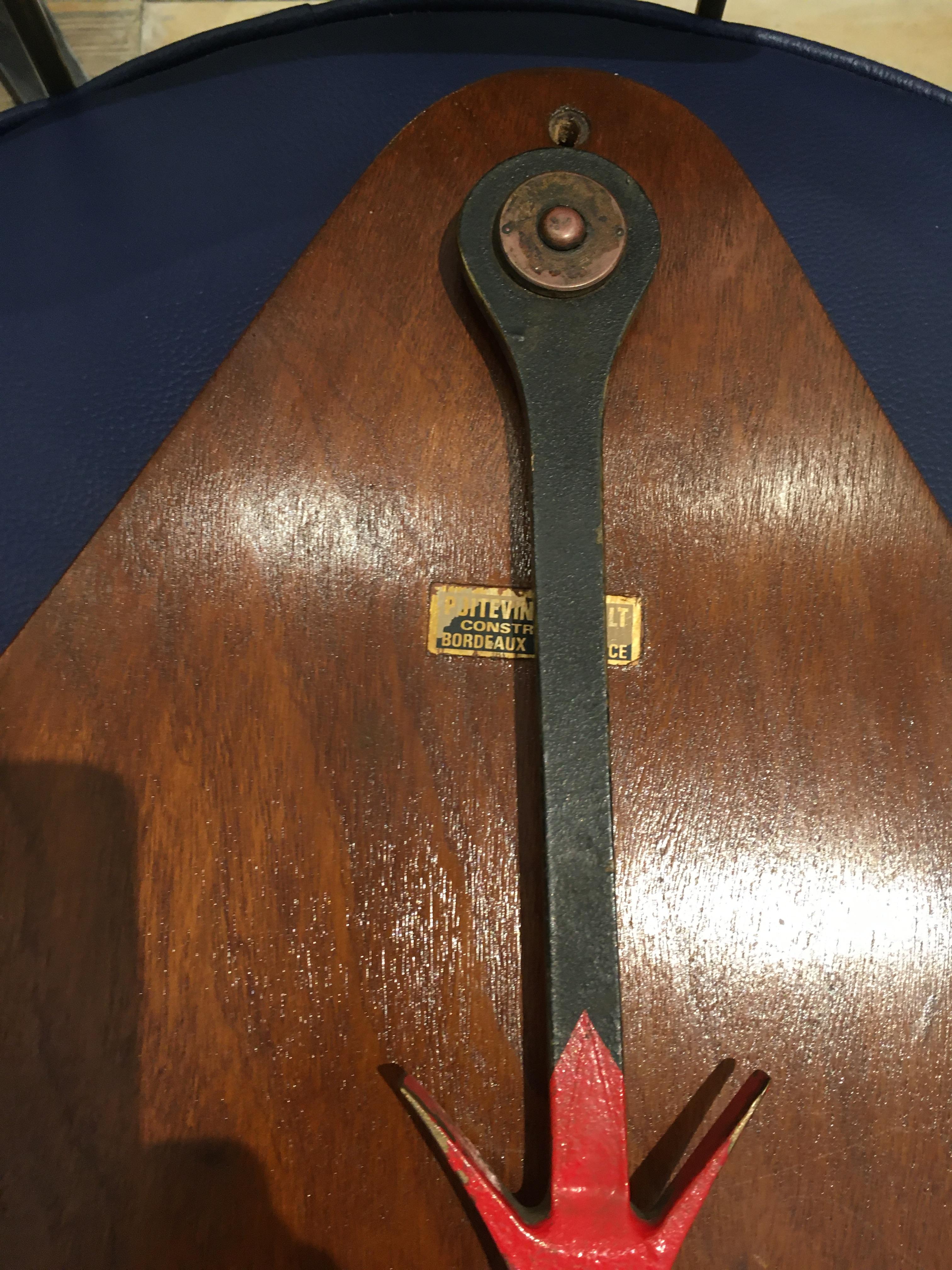 Nautisches Schiffslinometer aus Teakholz und Eisen, Mitte des Jahrhunderts, Französisch im Zustand „Gut“ im Angebot in Nantucket, MA