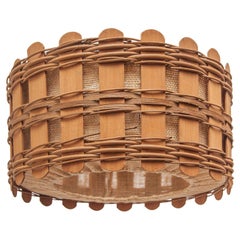 Antique Teak and Jute Pendant Lamp Designed by Massive, Belgium