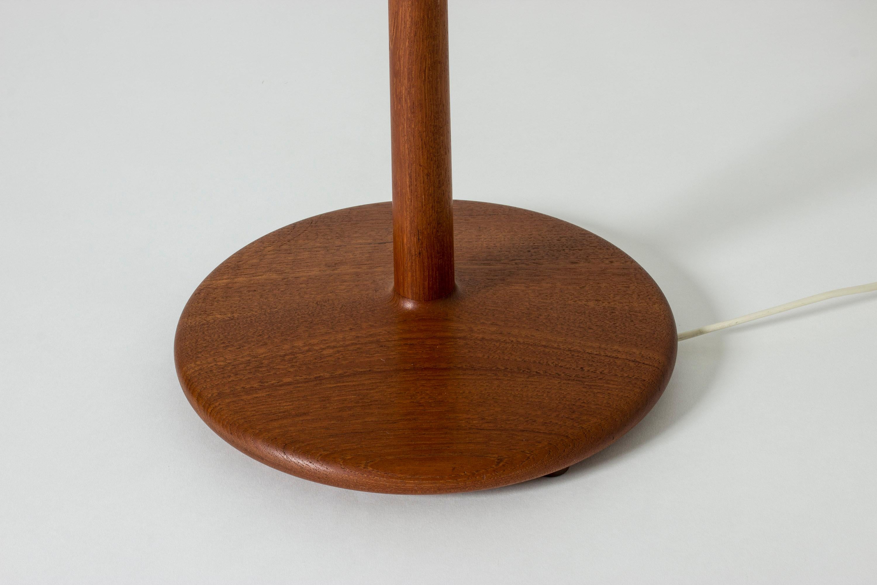 Scandinavian Modern Teak and Lacquered Black Metal Table Lamp by Alf Svensson for Bergboms, Sweden