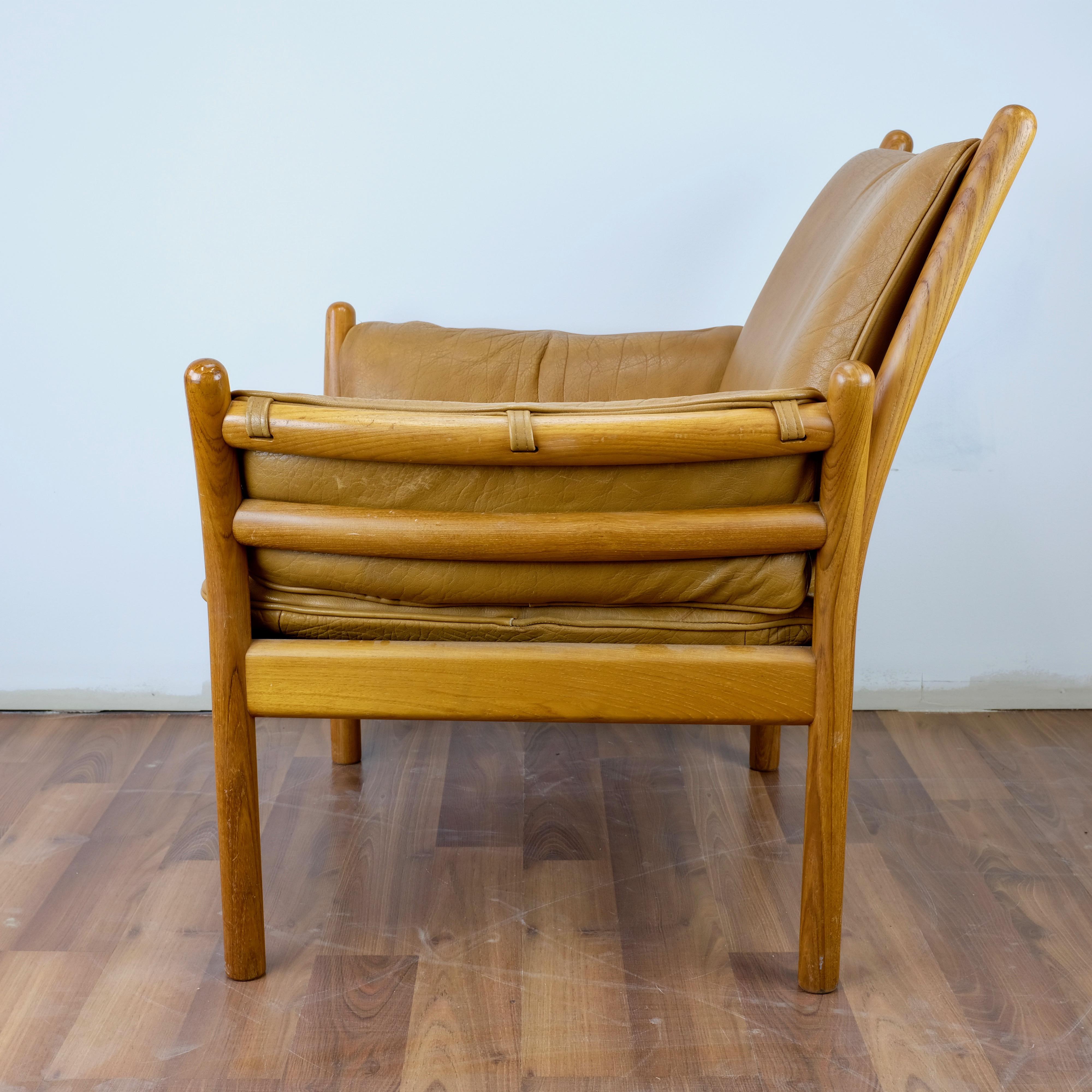 Scandinavian Modern Teak and Leather Genius Armchair by Illum Wikkelsø