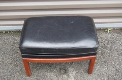 Teak and Leather Ottoman by Erik Kolling Andersen with Peder Pedersen
