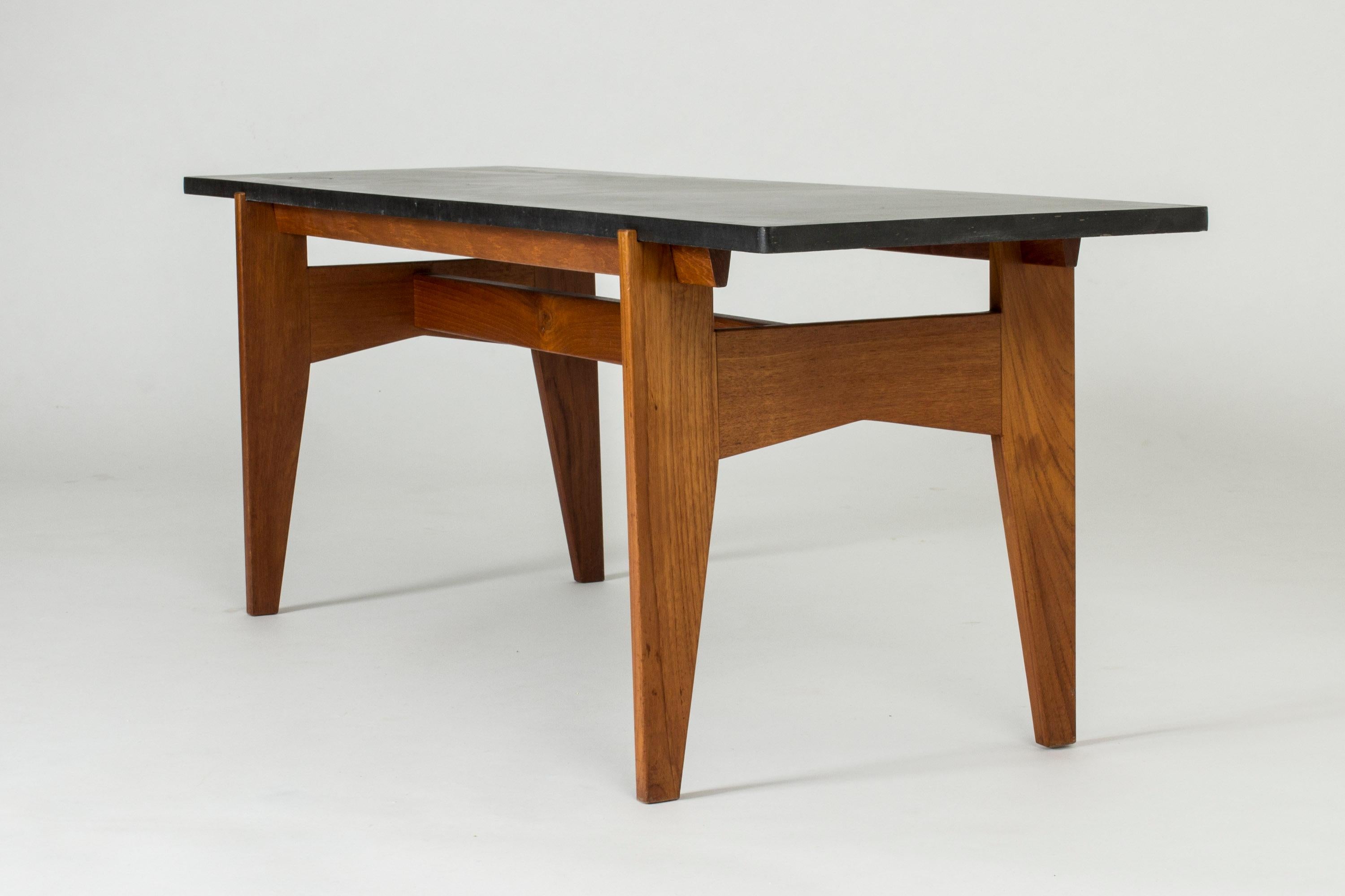 Swedish Teak and Marble Coffee Table by Hans-Agne Jakobsson