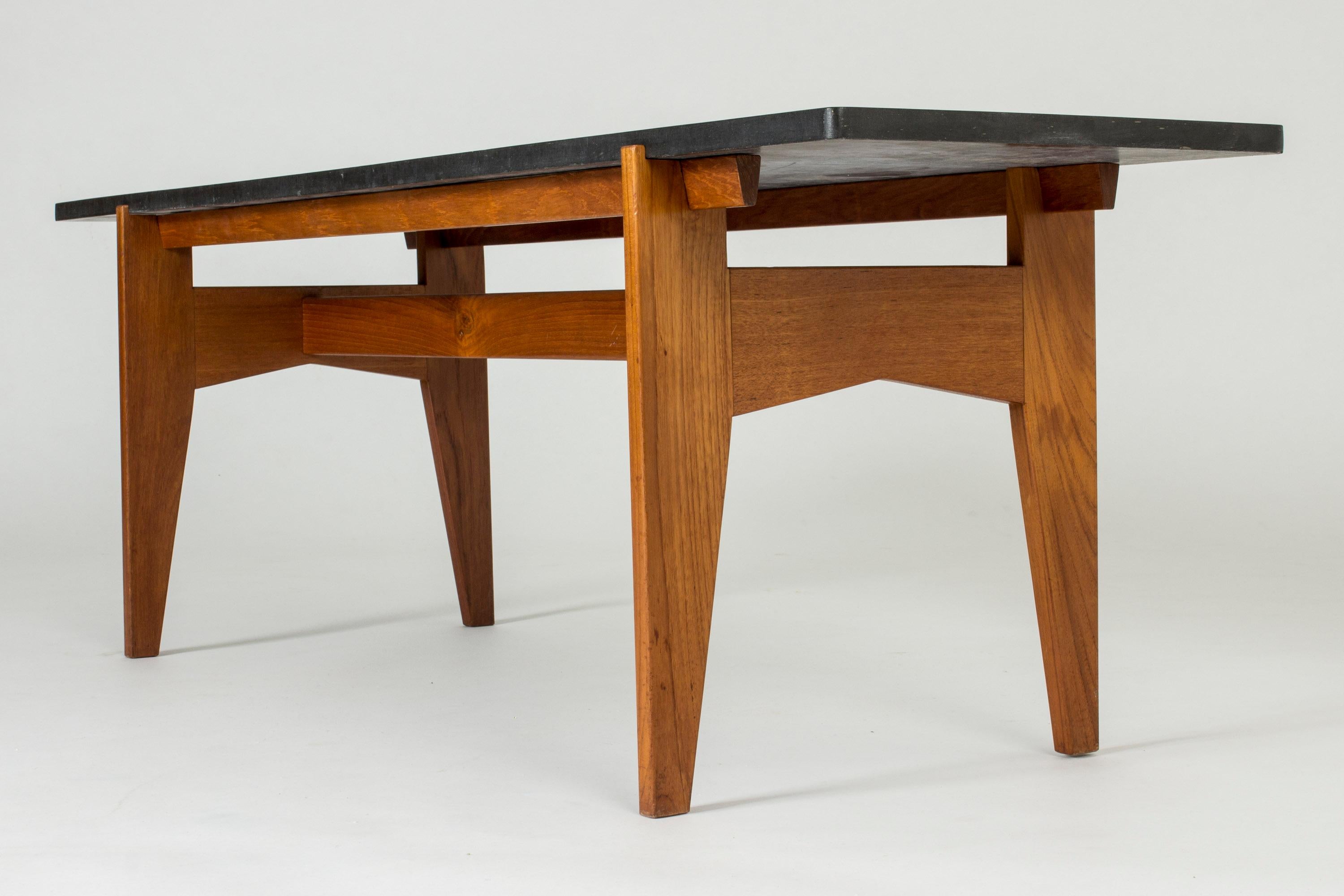 Teak and Marble Coffee Table by Hans-Agne Jakobsson 1