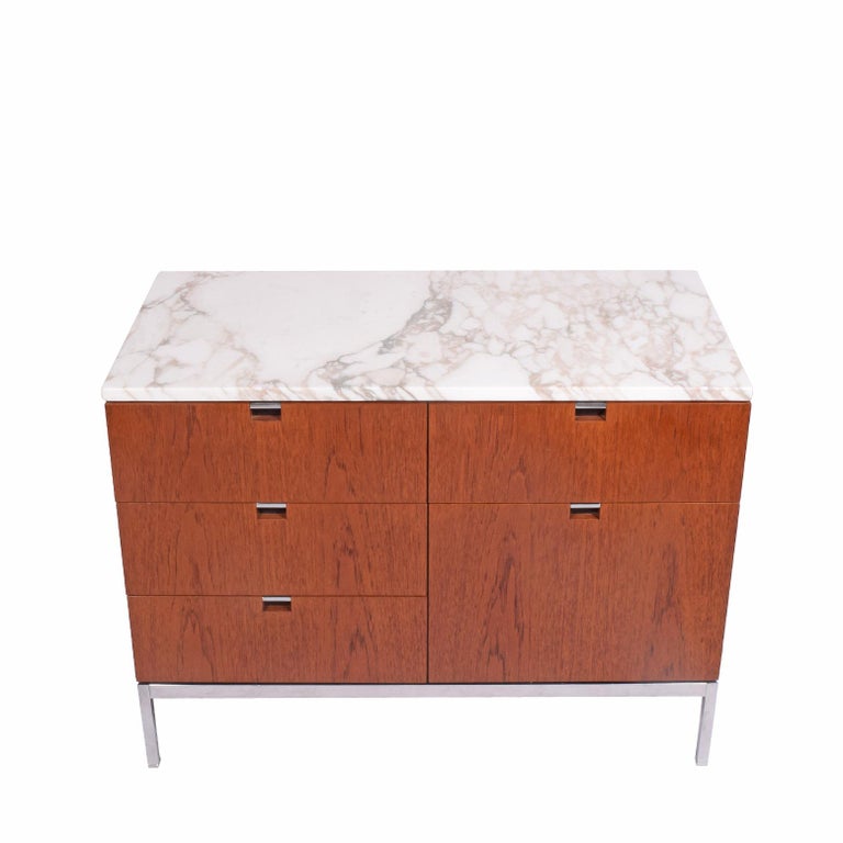 Teak And Marble Florence Knoll Executive Small Chest For Knoll For