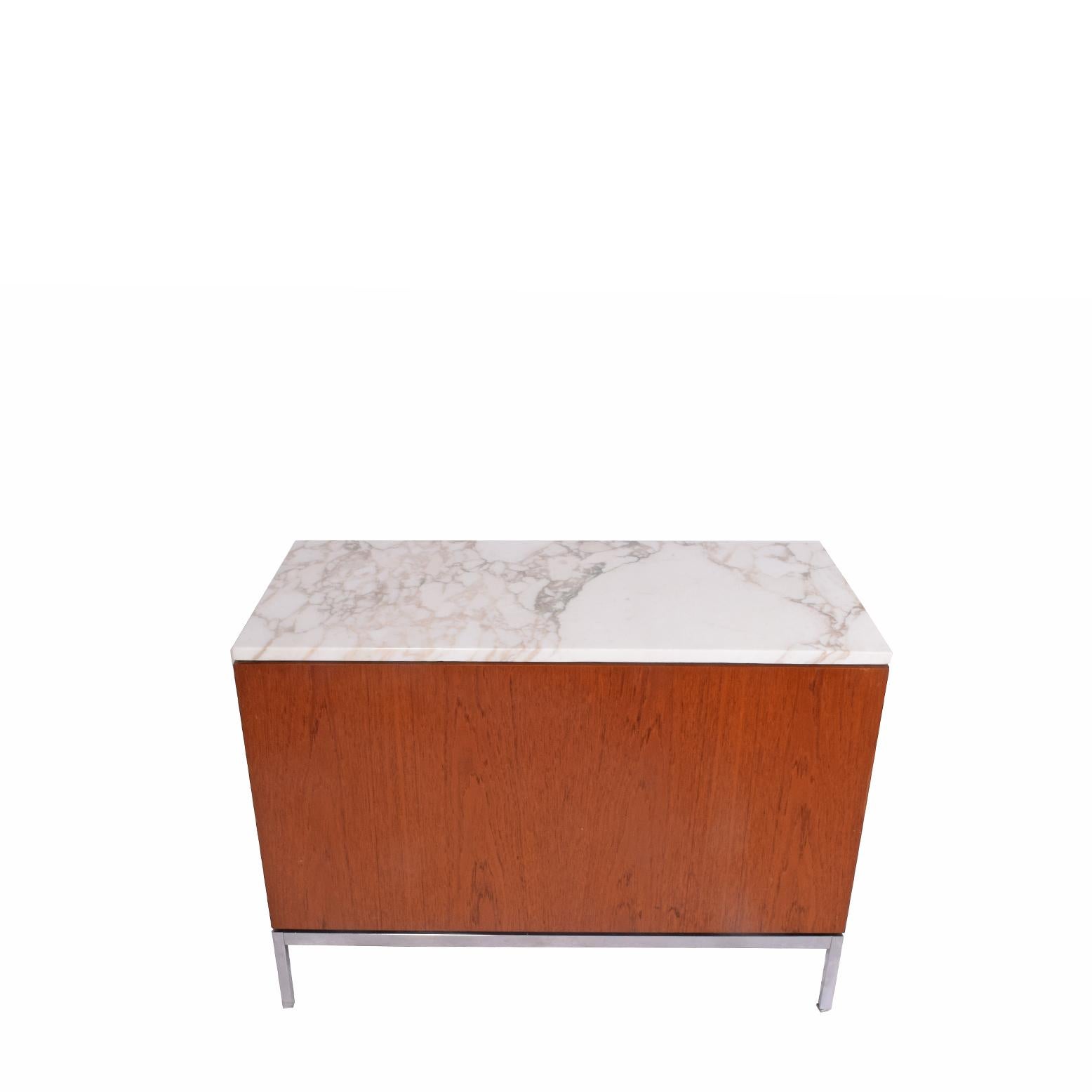 Modern Teak and Marble Florence Knoll Executive Small Chest for Knoll