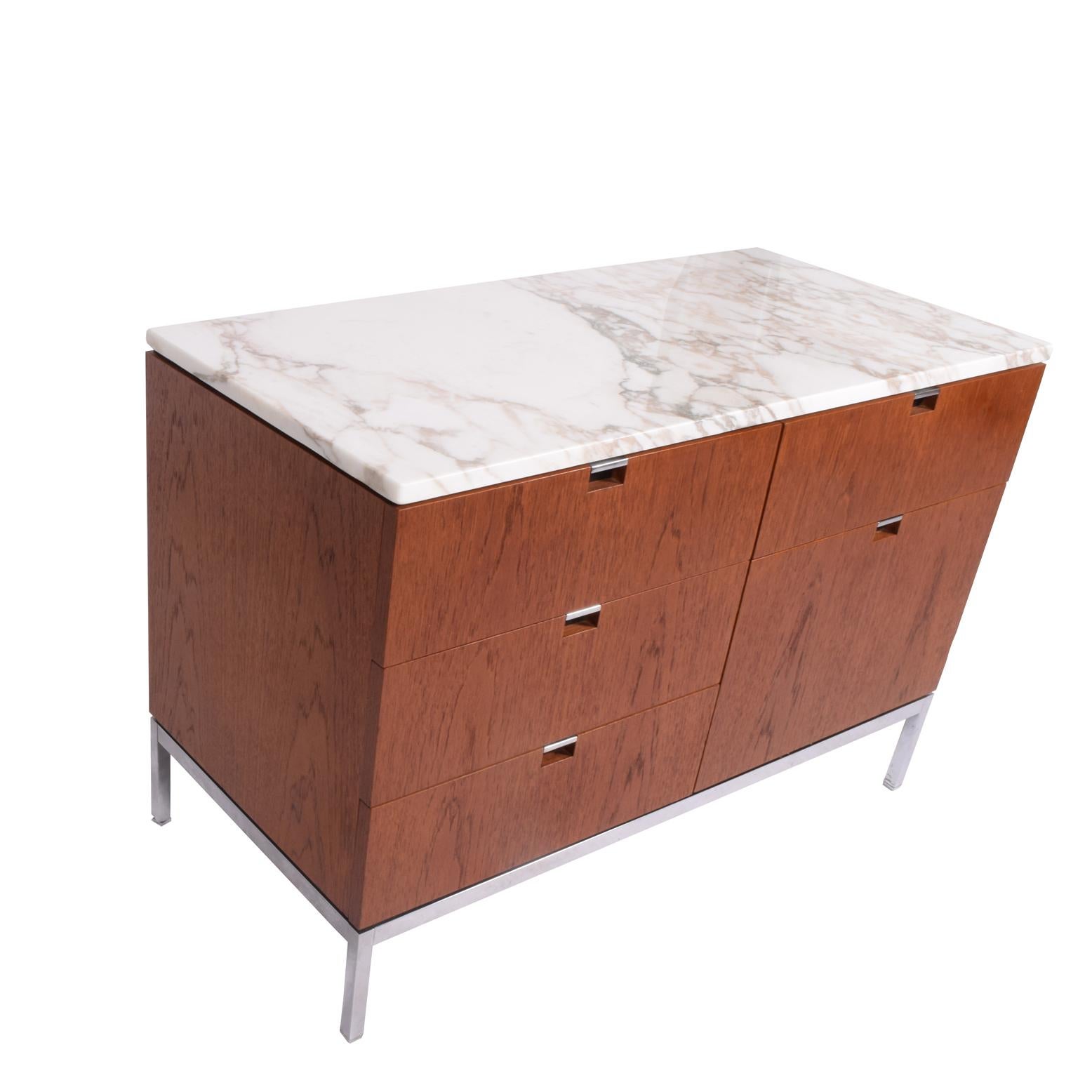 American Teak and Marble Florence Knoll Executive Small Chest for Knoll