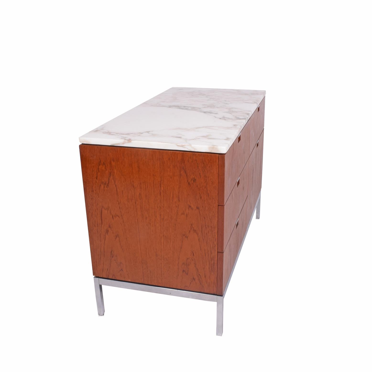 Teak and Marble Florence Knoll Executive Small Chest for Knoll In Good Condition In Hudson, NY