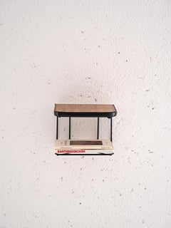 Teak and metal hanging nightstand