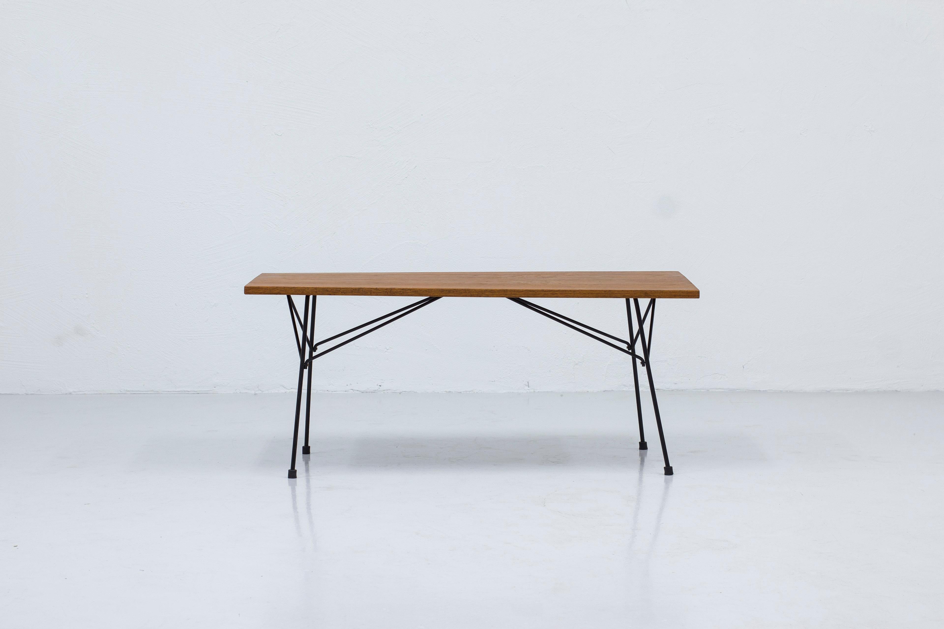 Teak and Metal Sofa Table Designed by Hans-Agne Jakobsson, Sweden, 1950s For Sale 3