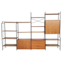 Teak and Metal Wall Unit by WHB, Germany, 1950s