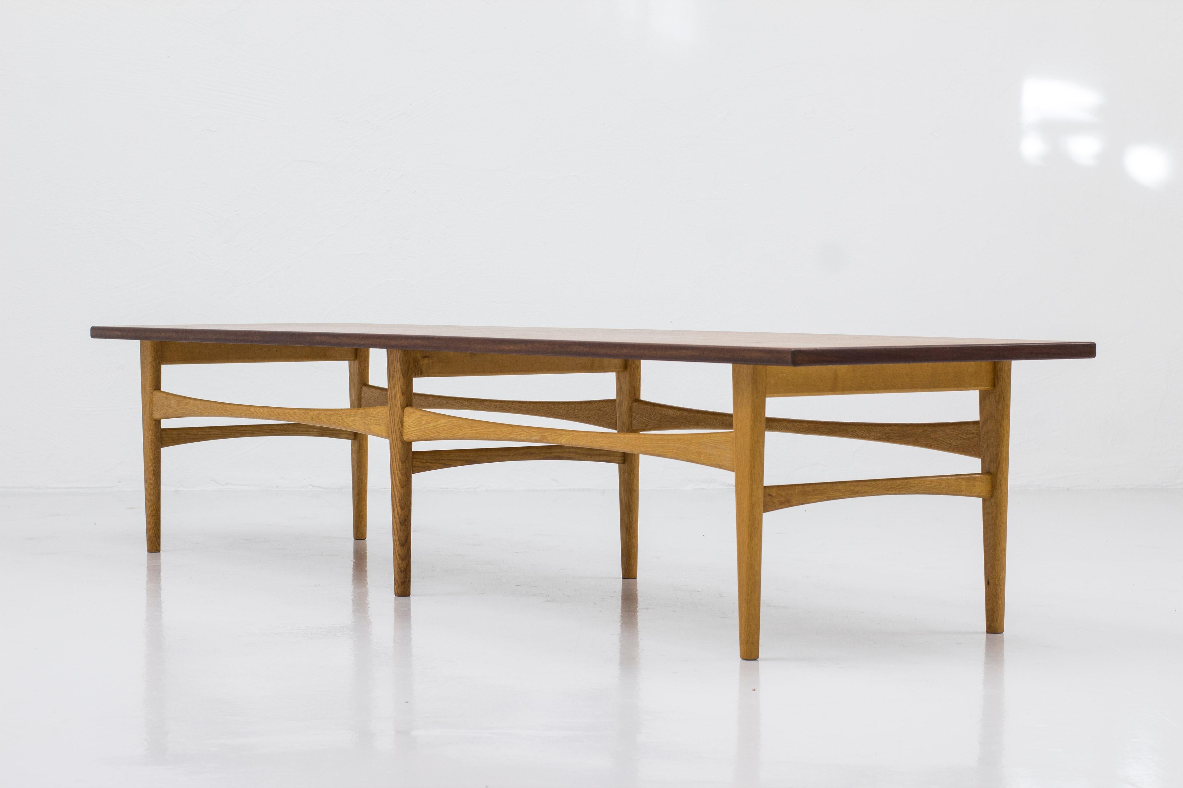 Swedish Teak and Oak Bench or Table by Eric Johansson for Abra, Sweden, 1950s For Sale