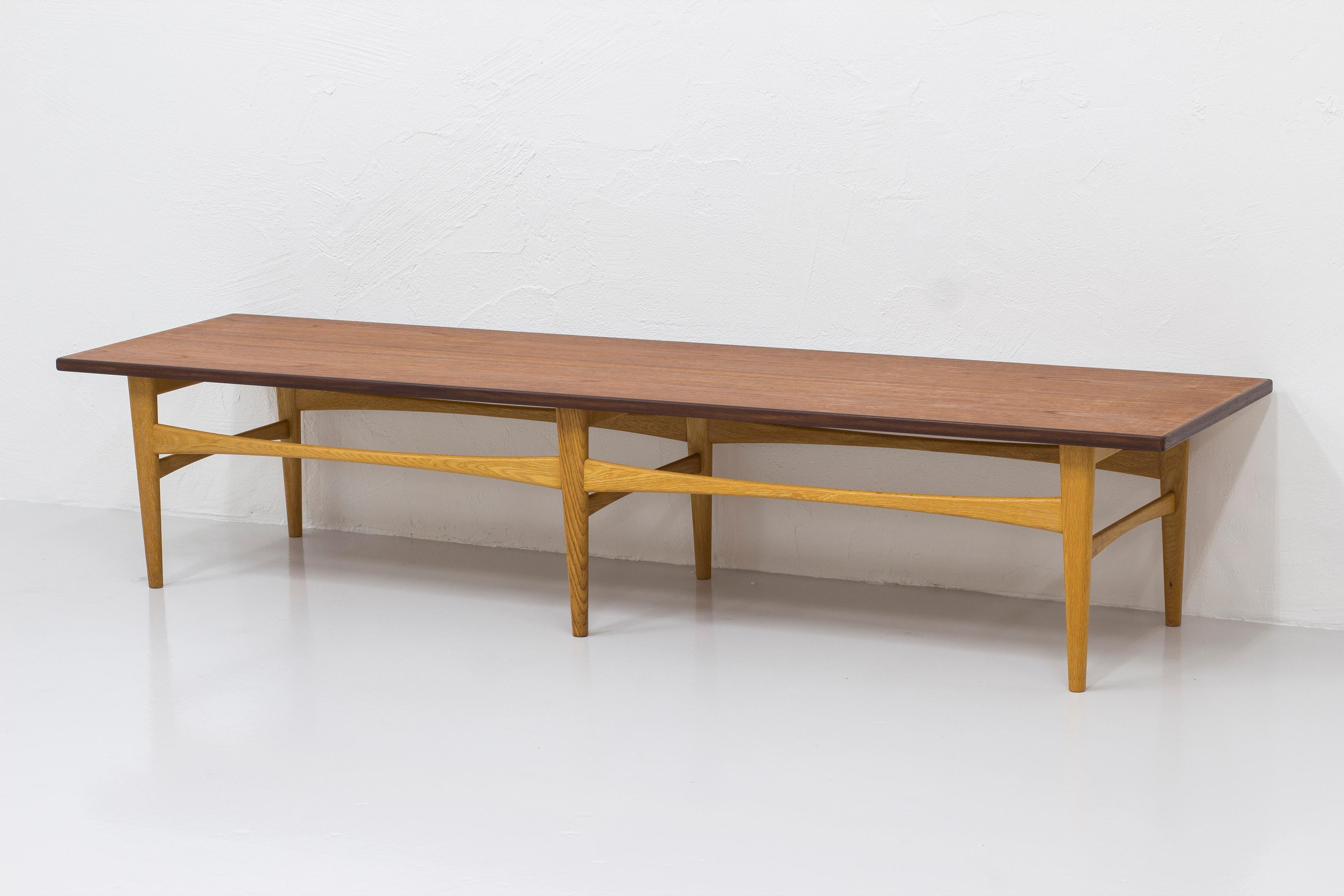 Teak and Oak Bench or Table by Eric Johansson for Abra, Sweden, 1950s For Sale 2