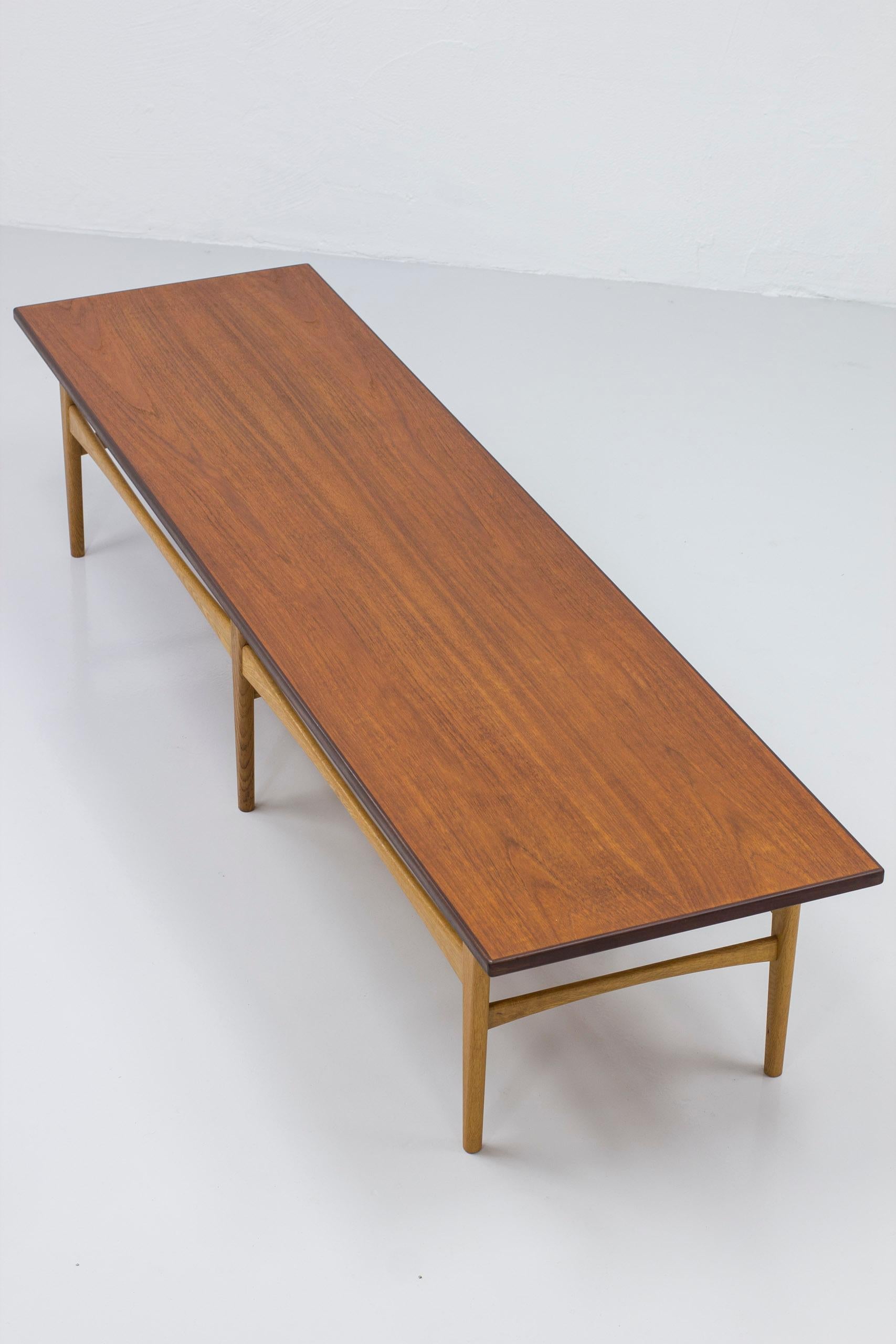 Teak and Oak Bench or Table by Eric Johansson for Abra, Sweden, 1950s For Sale 3