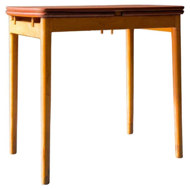 Teak and Oak Extending Console Table For Sale at 1stDibs