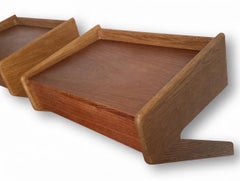 Teak and oak floating night stands from Ølholm by Sigfred Omann, 1960´s