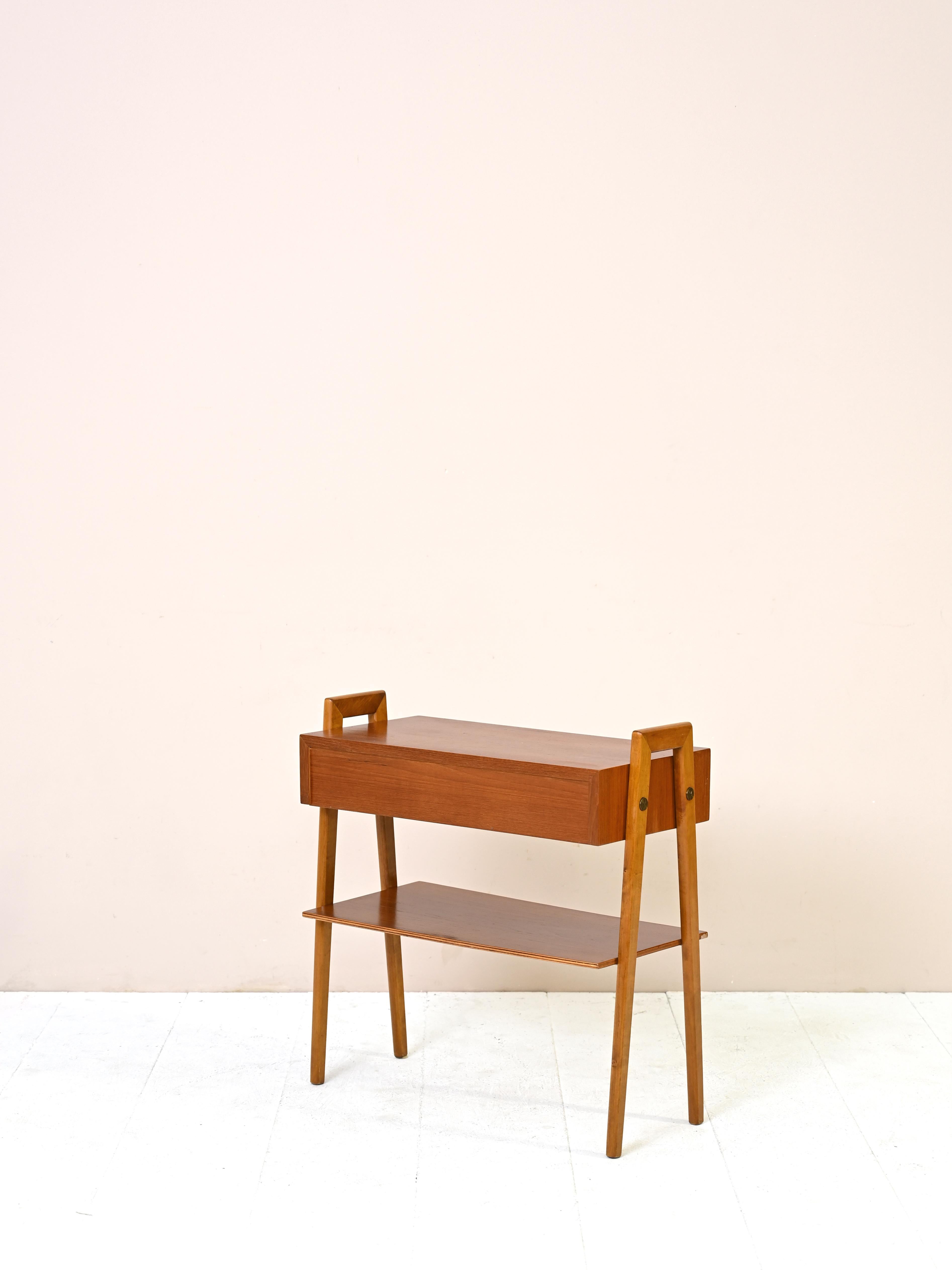 Teak and Oak Nightstand 3