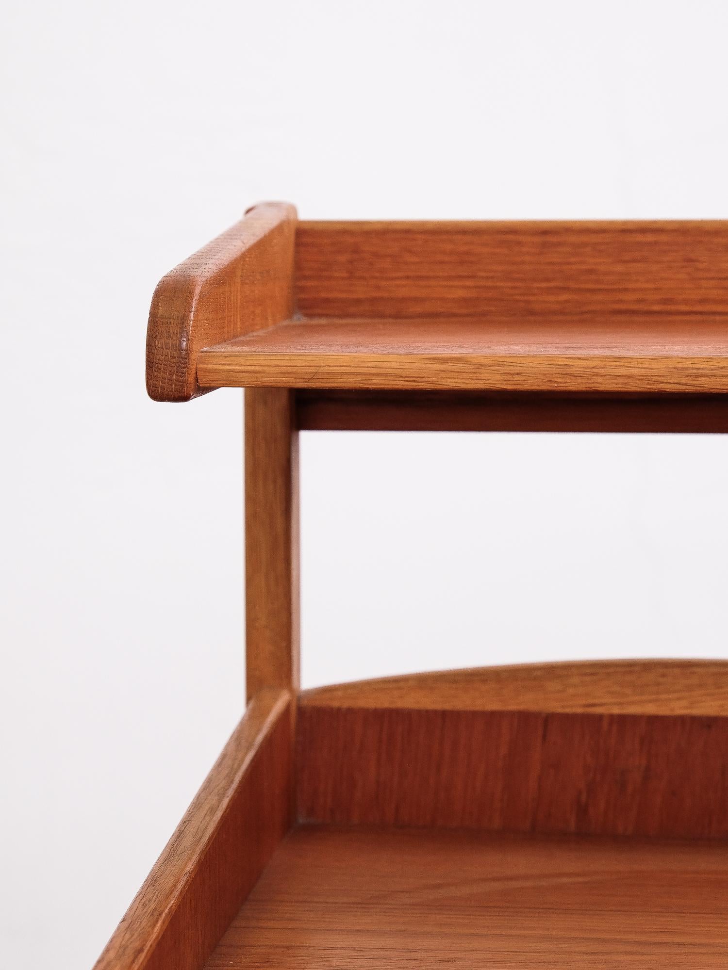 Teak and Oak Scandinavian Side Tables/Nightstands, 1960s 2