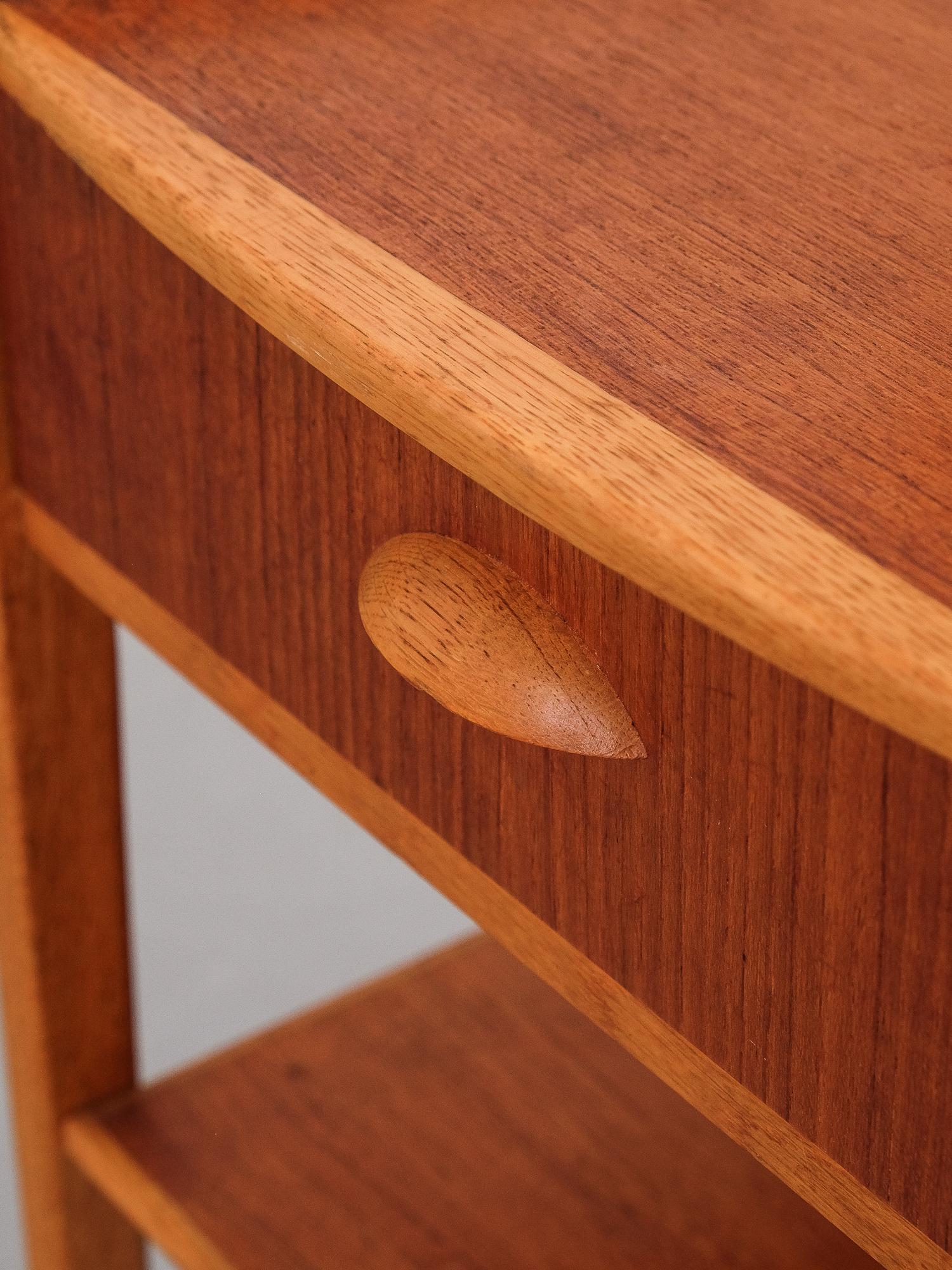 Teak and Oak Scandinavian Side Tables/Nightstands, 1960s 3