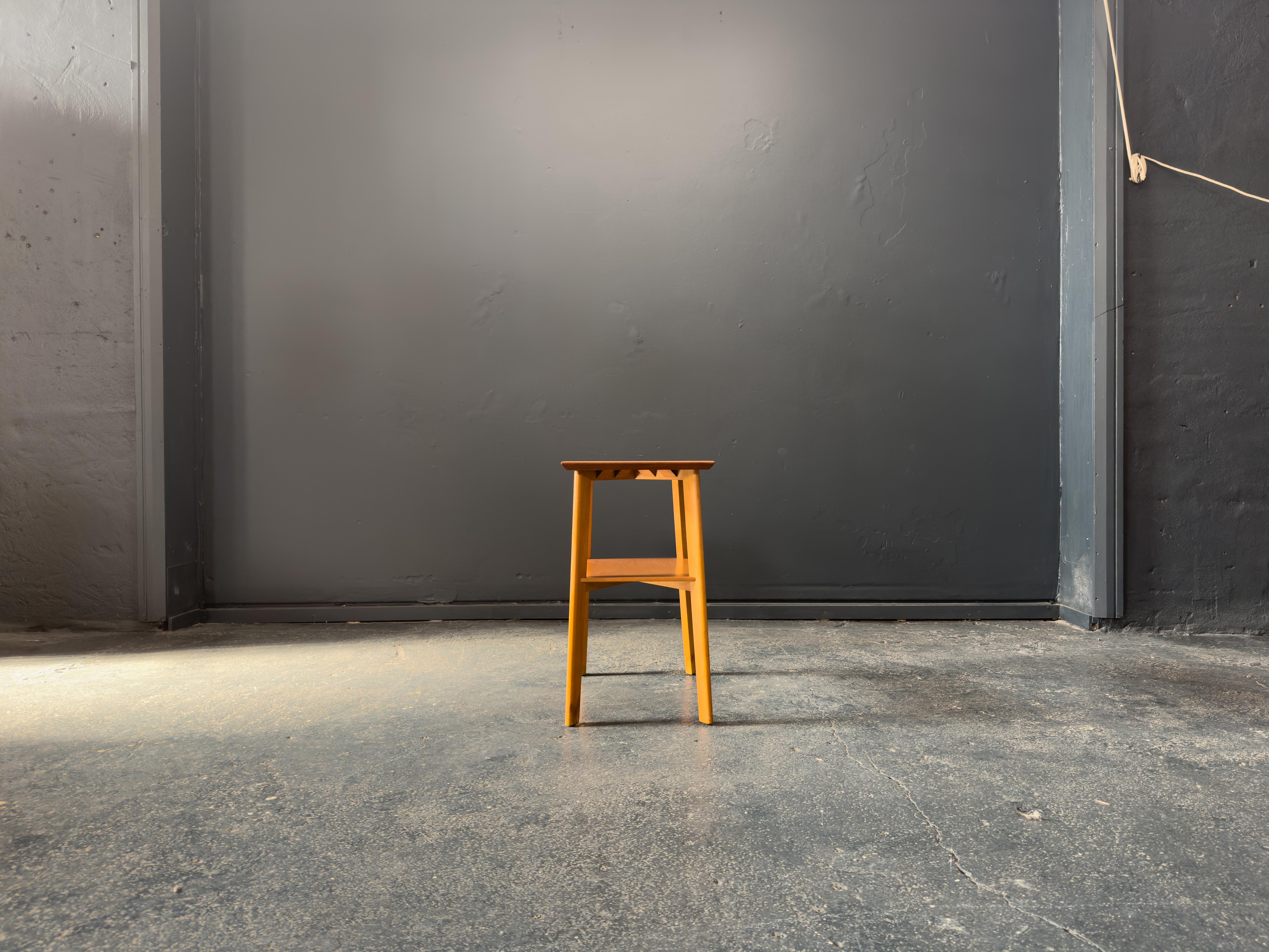 Danish Teak and Oak Side Table For Sale