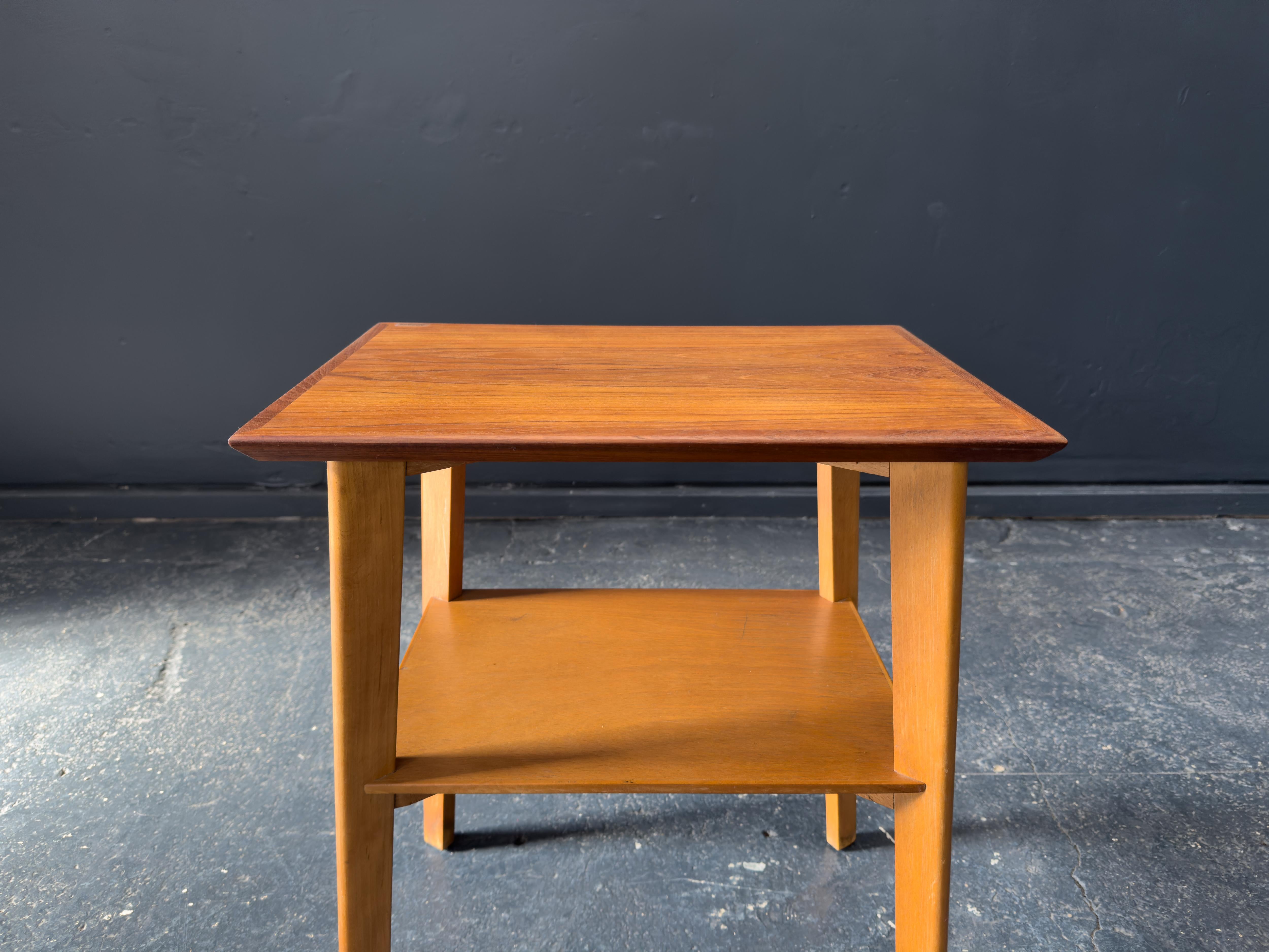 20th Century Teak and Oak Side Table For Sale