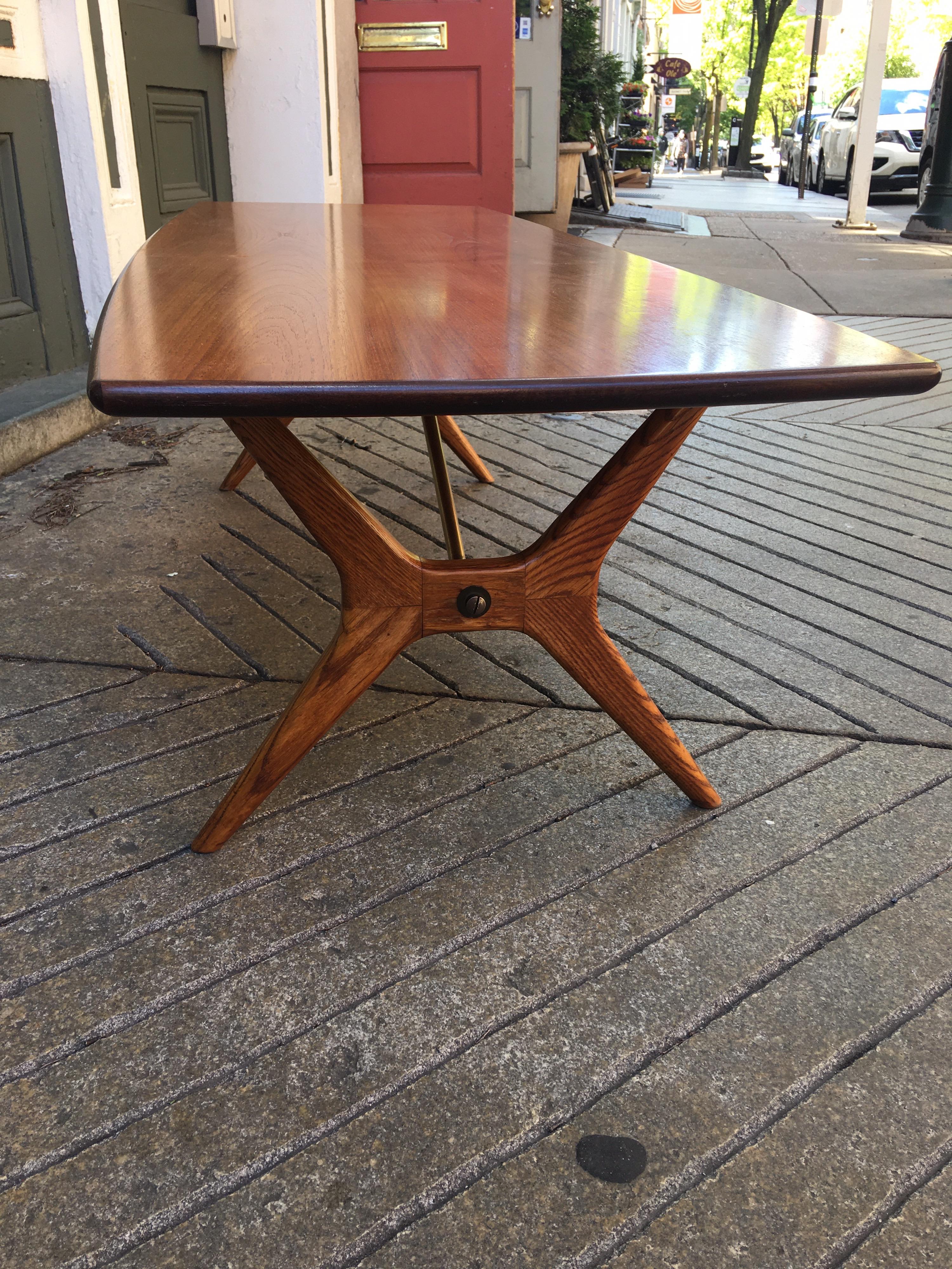 Teak and Oak Swedish Coffee Table by Karl-Erik Ekselius for JOC Vetlanda 5